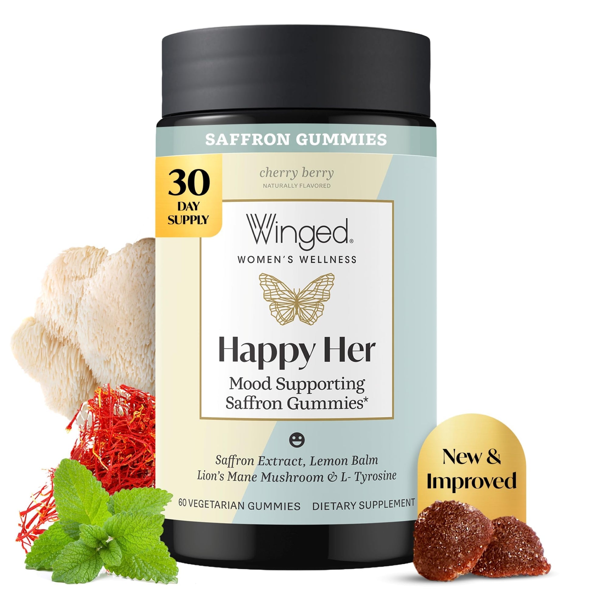 Winged Happy Her Mood Gummies Gummy, 60 Count