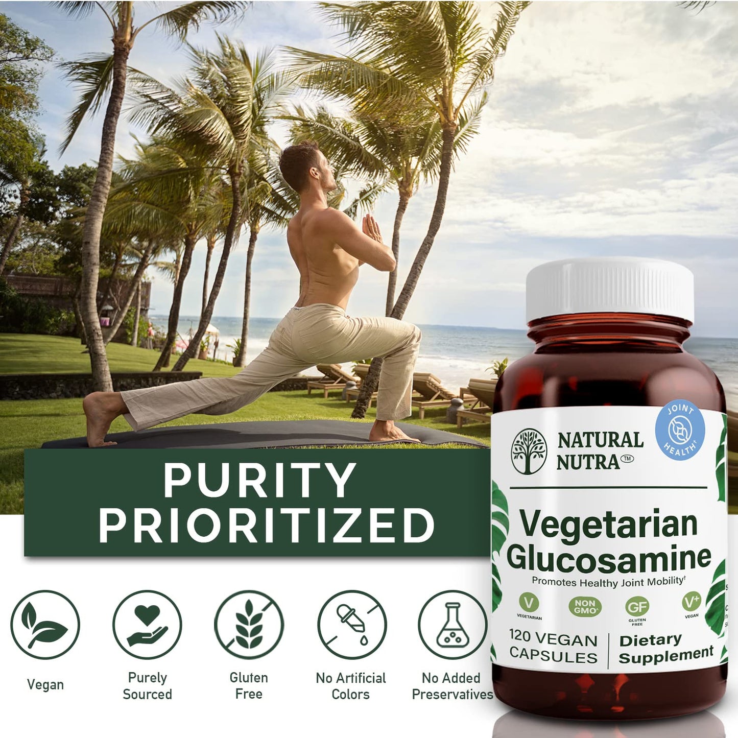 Natural Nutra Glucosamine Hydrochloride Capsules 120 Count