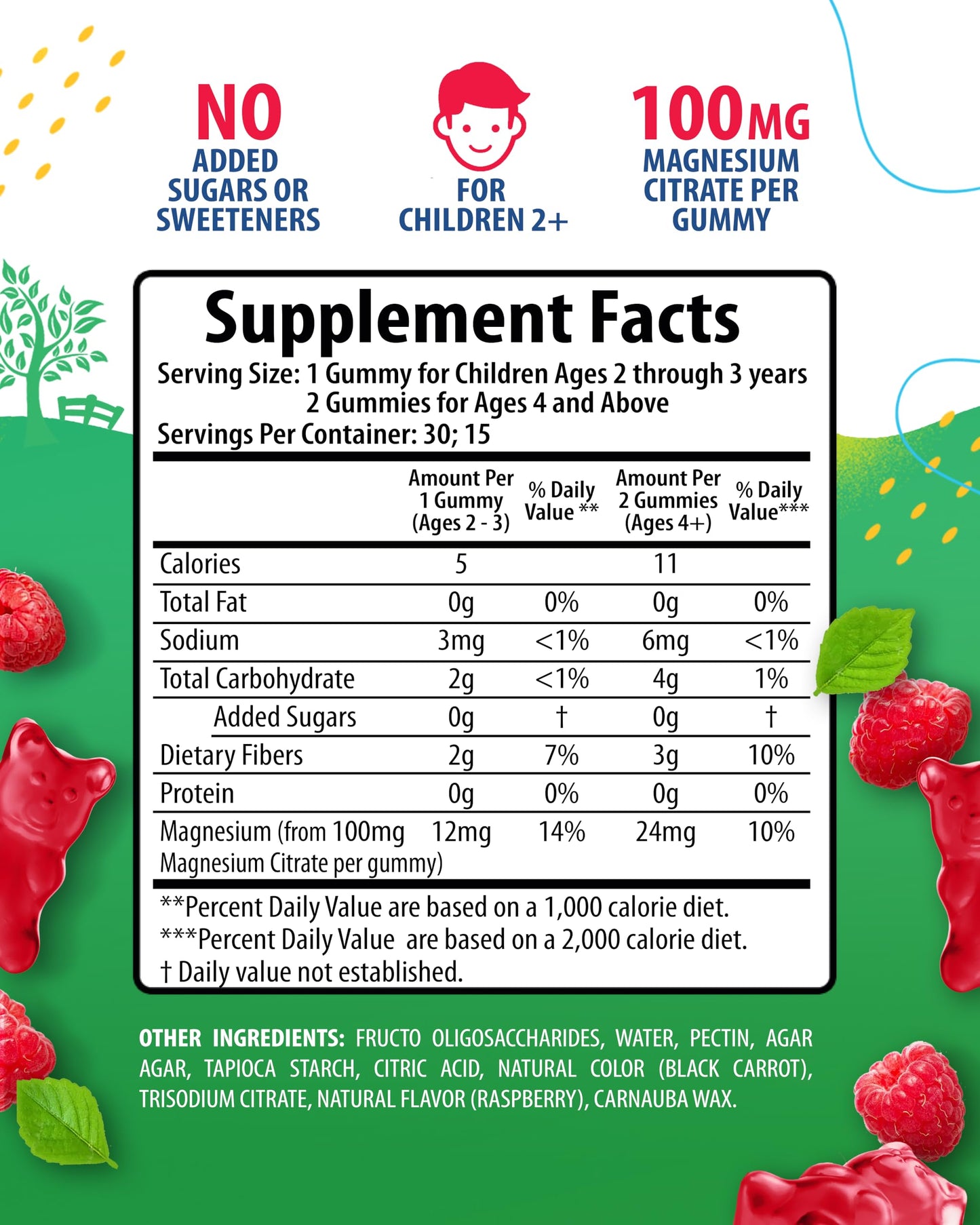 Sunny Sam Magnesium Gummies 100mg, 30 Gummies