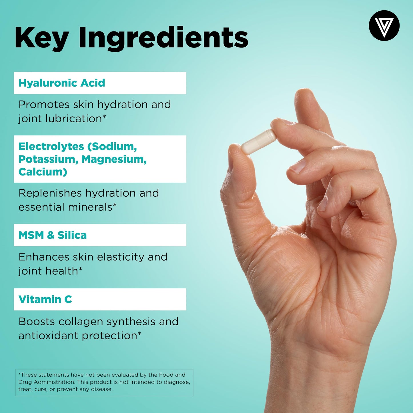 Vital Vitamins Hyaluronic Acid Hydration Complex Capsules 60 Capsules