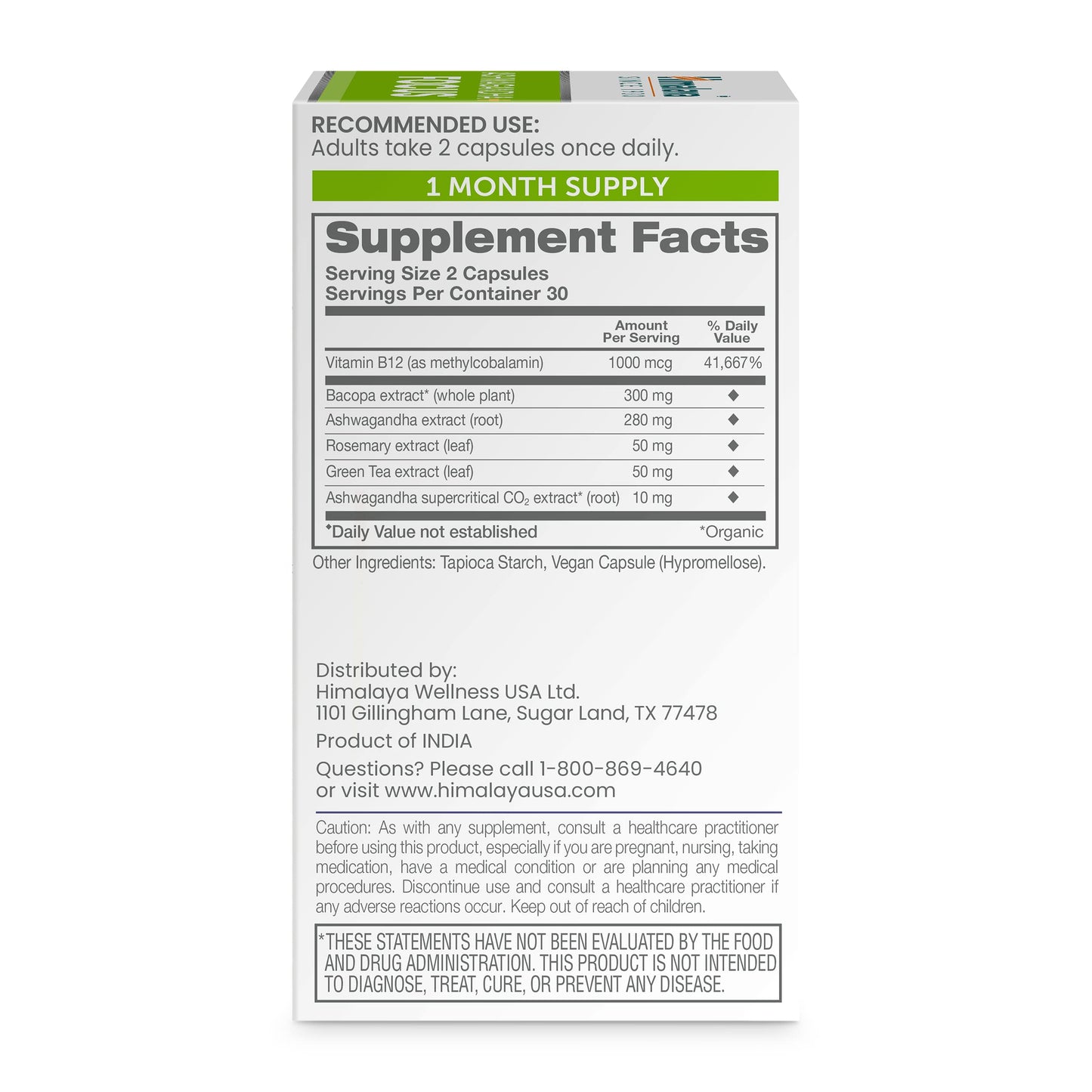 Himalaya Ashwagandha+ Focus Capsules, 60 Capsules