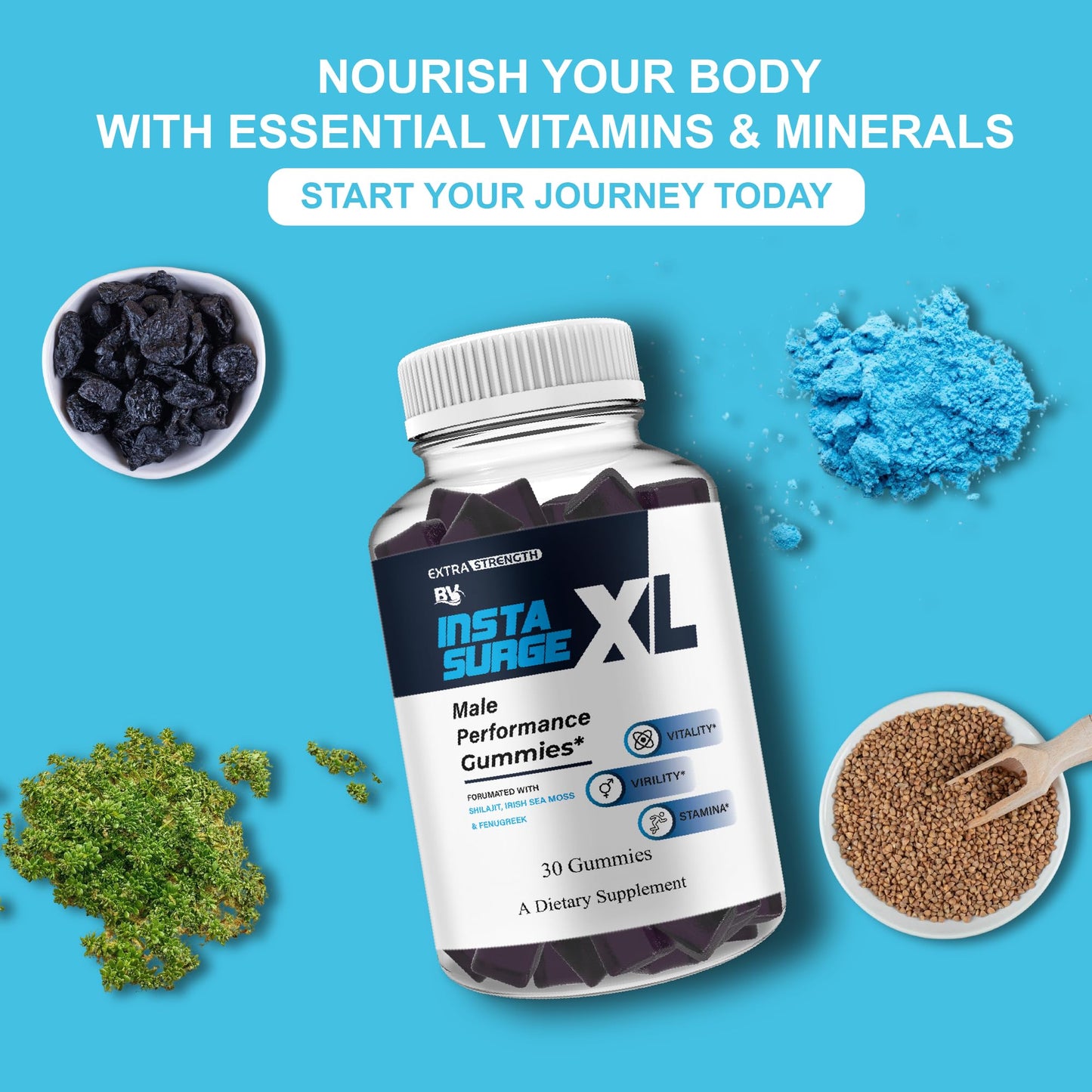 BLUE VIBE Insta Surge XL Maximum Performance Support Gummy 30 Gummies
