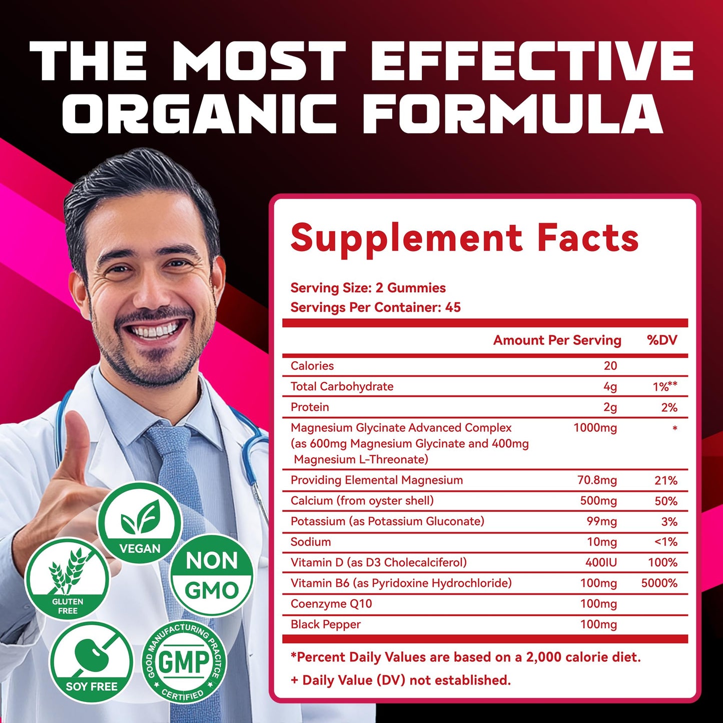 Natures Aid Magnesium Glycinate Gummies 1000mg, 90 Count