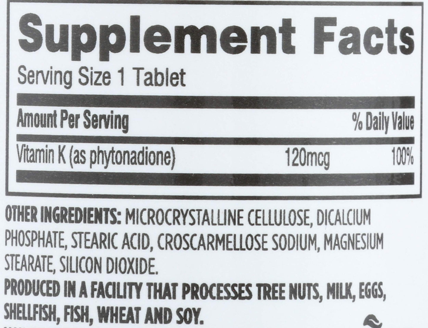 365 by Whole Foods Market Vitamin K 120 MCG Tablet, 100 Tablets