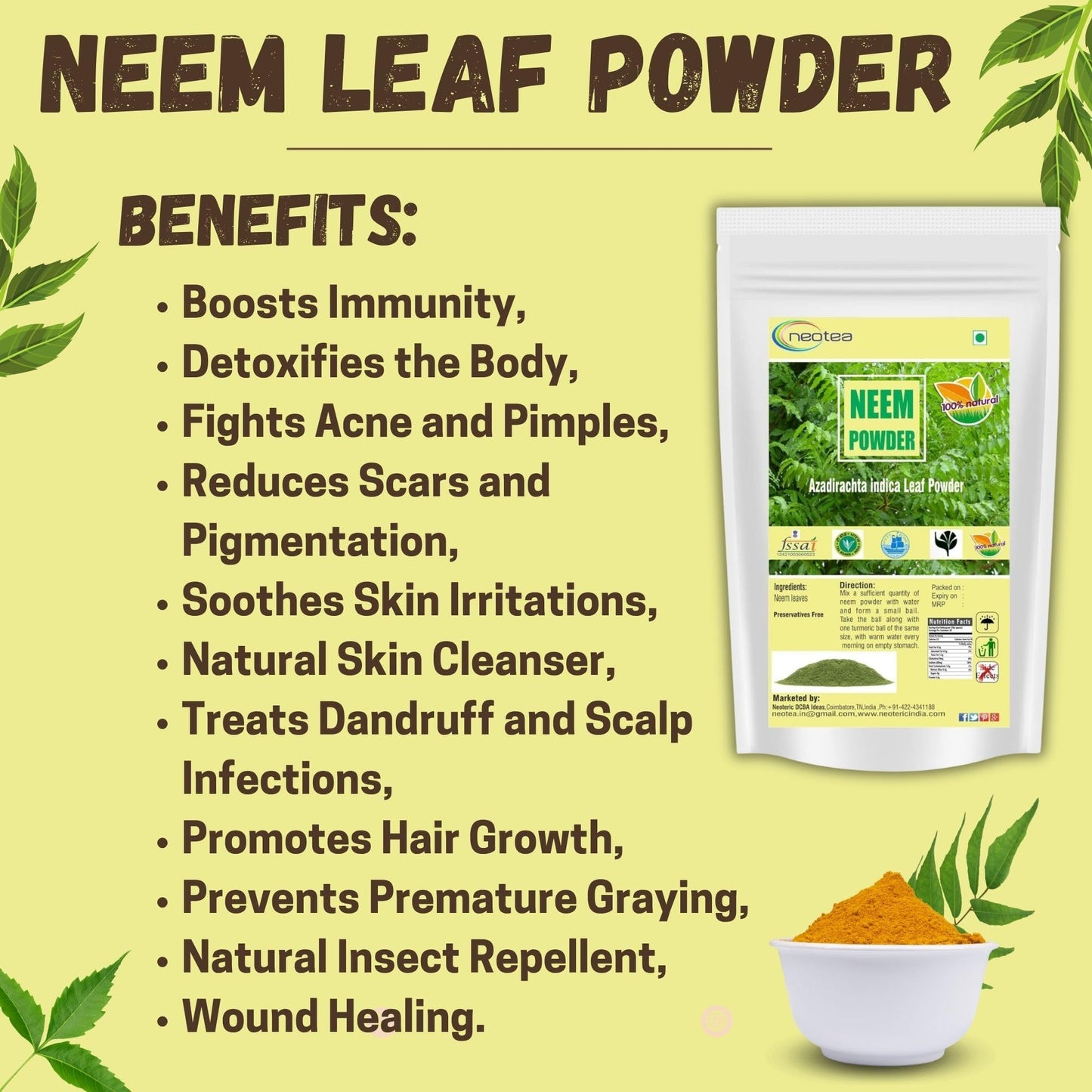 neotea Neem Leaf Powder 1 Ounce