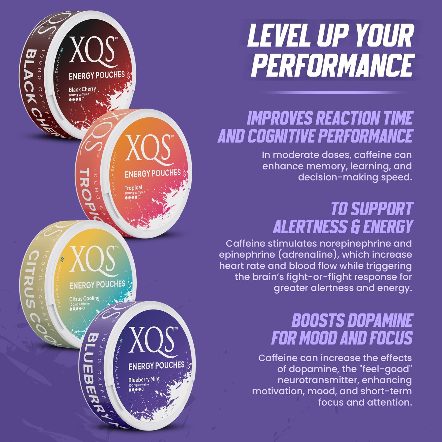 XQS Functional Energy Caplets, Variety Pack, 4 Count