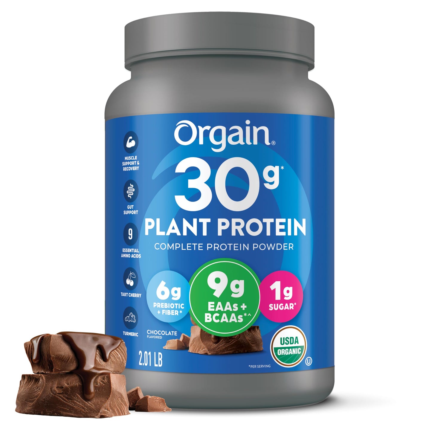 Orgain Organic 30g Vegan Protein Powder, Chocolate, 2.01 lb