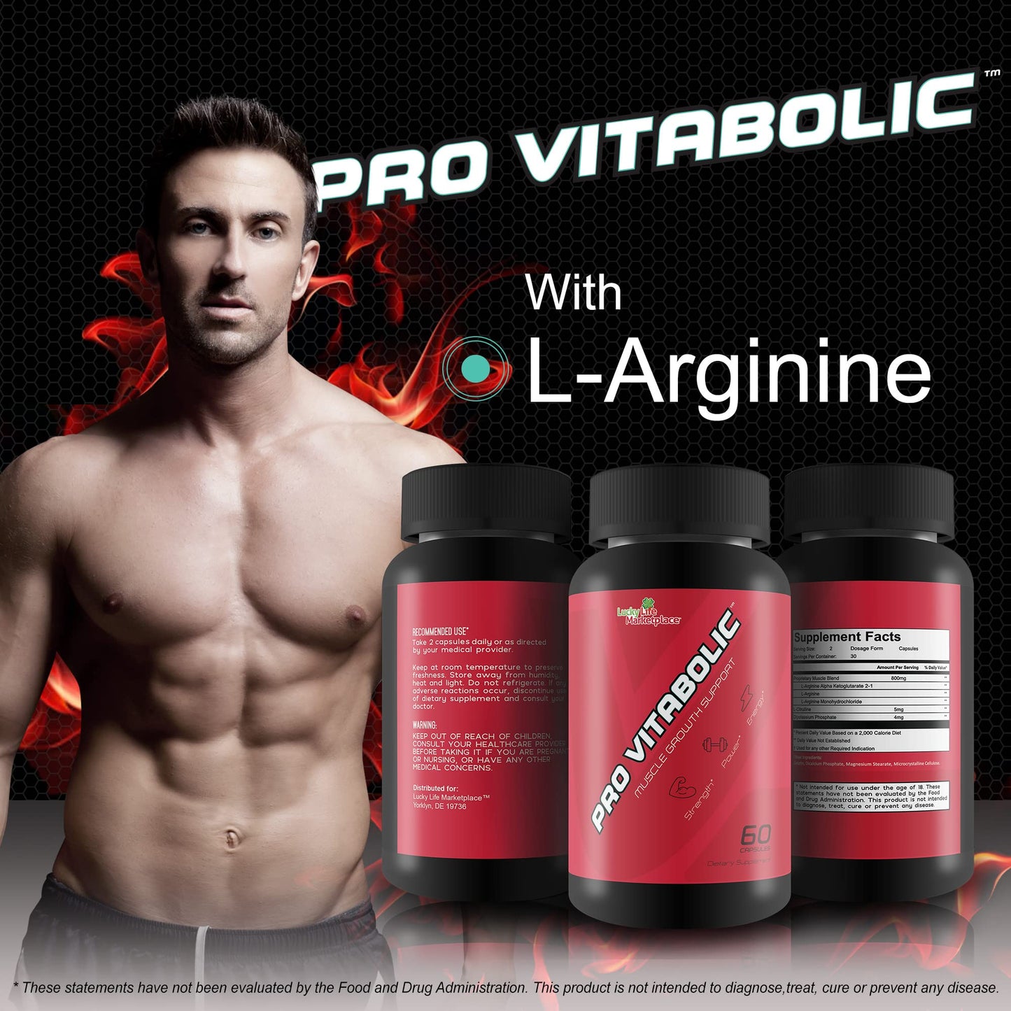 Generic Pro Vitabolic Muscle Growth Support L-Arginine & L-Citrulline Capsule, 1 Count