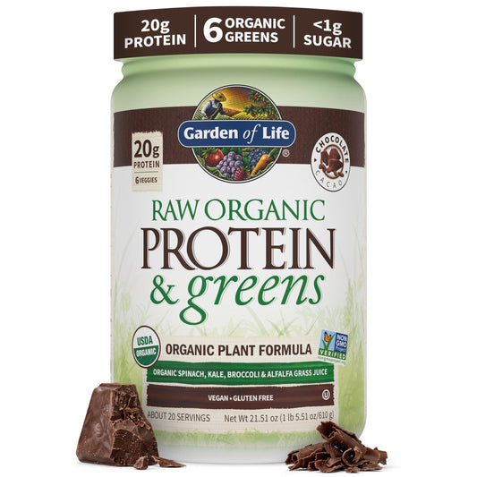 Garden of Life Raw Protein & Greens Chocolate Protein Powder, 20 Servings