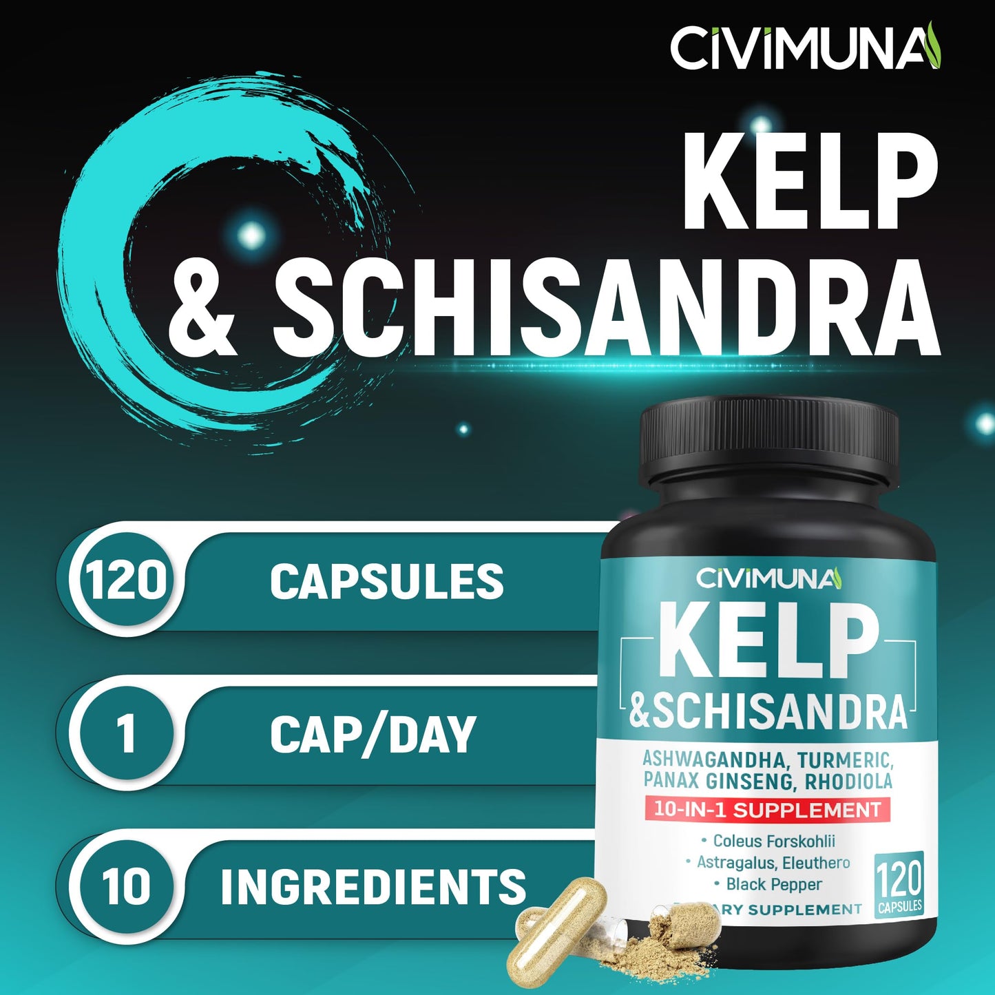 CIVIMUNA Kelp Extract Capsules, 120 Capsules