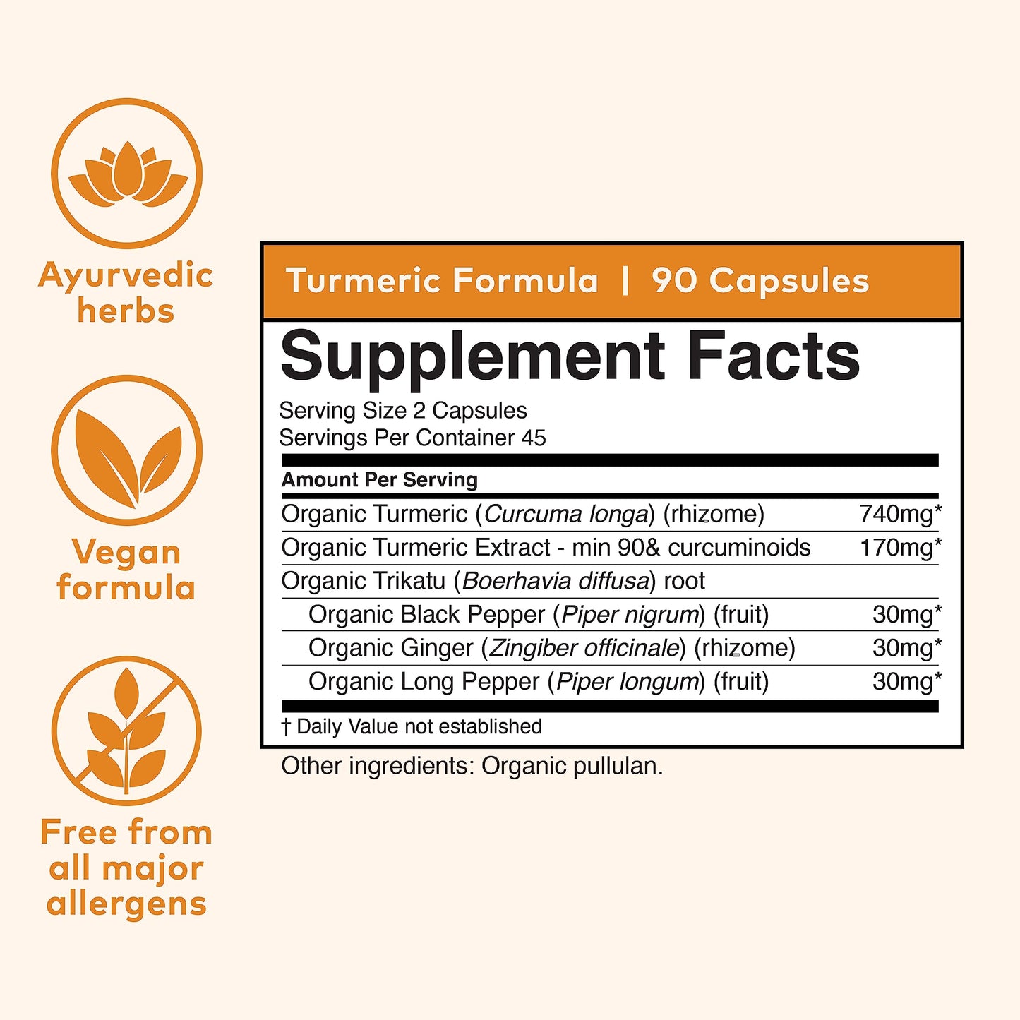 Organic India Turmeric Curcumin Herbal Supplement Capsules, 90 Count