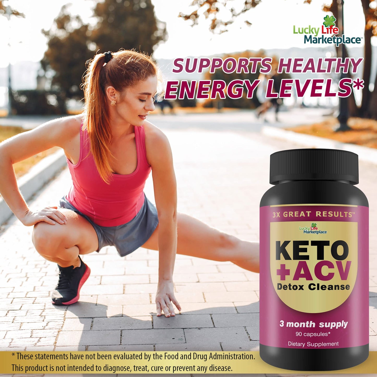 Generic 3X Great Results - Keto + ACV Detox Cleanse - 3 Month Supply - Body Cleanse Detox - Colon Cleanse - Advanced Keto Detox Cleanse Formula with Fiber - Support Digestion & Immune Health Capsule, 1 Count