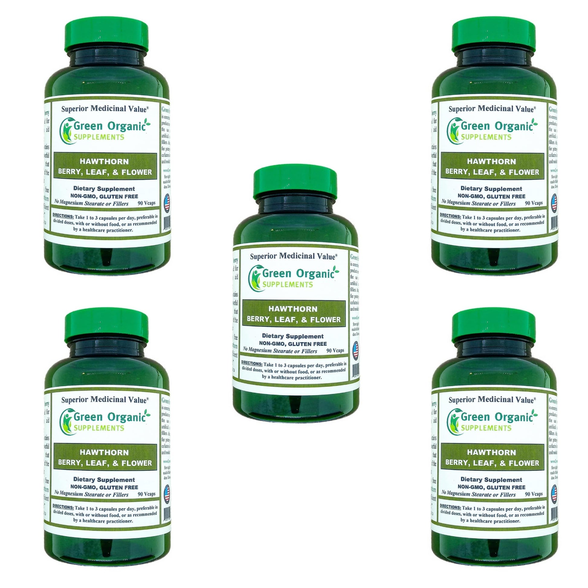 Green Organic Supplements Hawthorn Berry Tablets, 90 Tablets