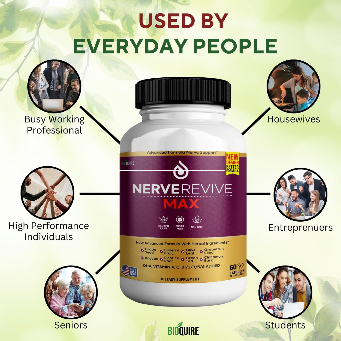 BIOQUIRE Nerve Revive Max, 180 Capsules