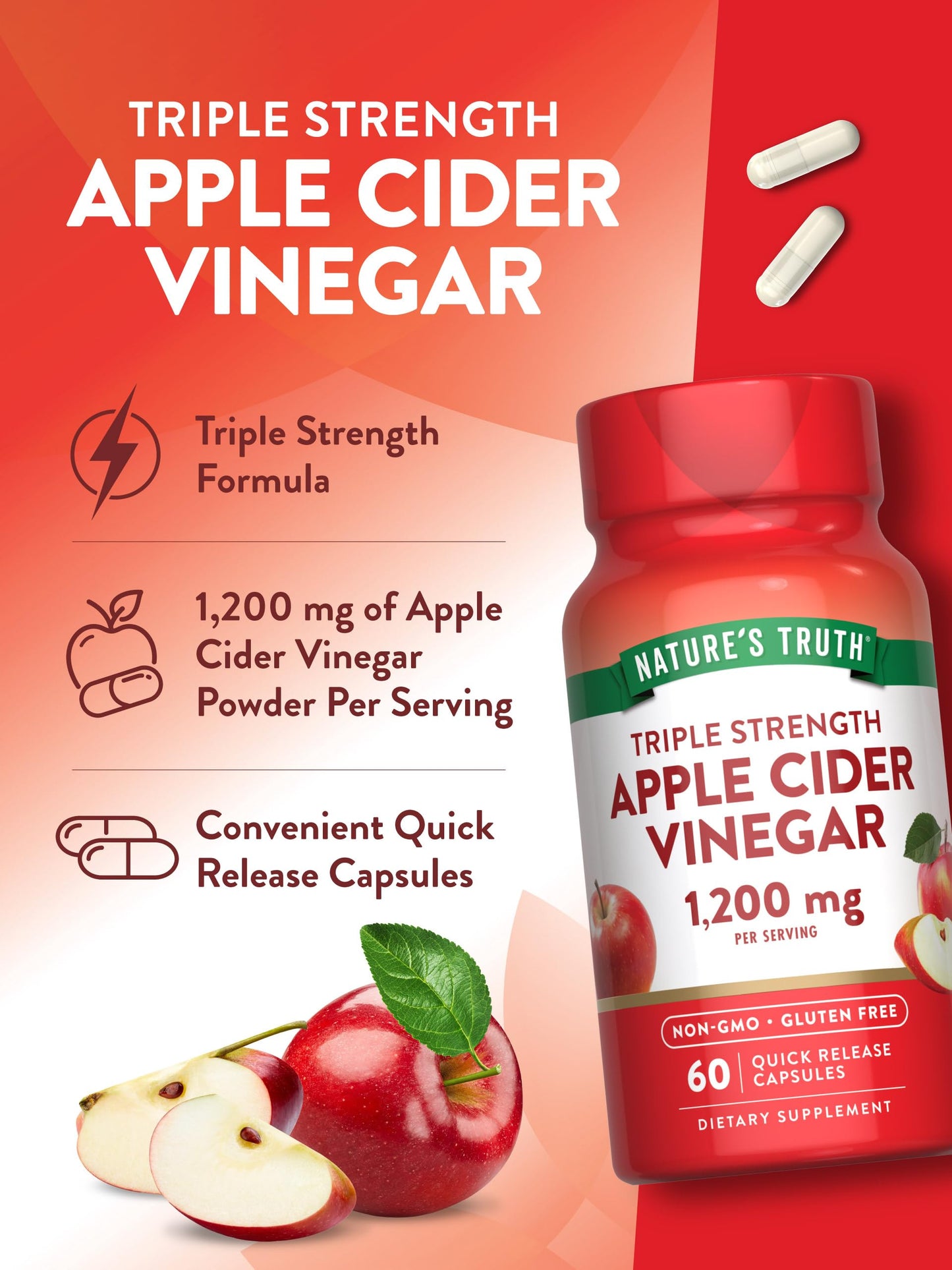 Nature's Truth Apple Cider Vinegar Capsules 60 Count