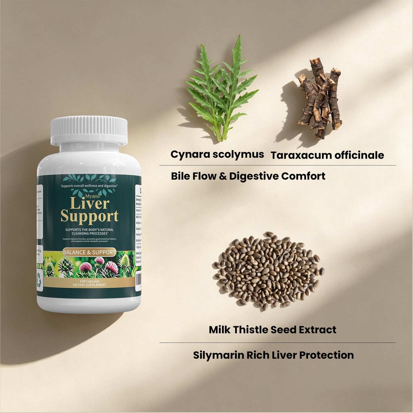 Myamz Milk Thistle Liver Cleanse Detox & Repair Supplement Capsule 1 Count
