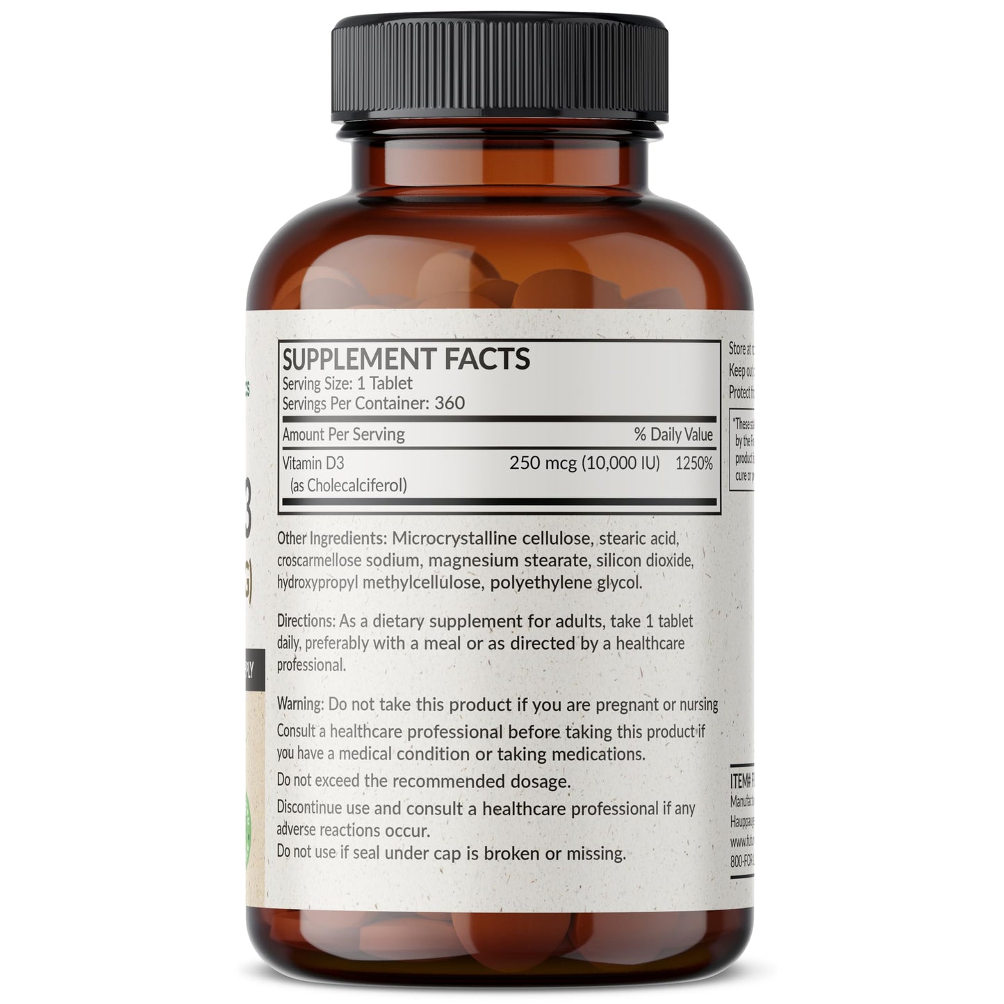 Futurebiotics Vitamin D3 10,000iu (250mcg) Tablet, 360 Count