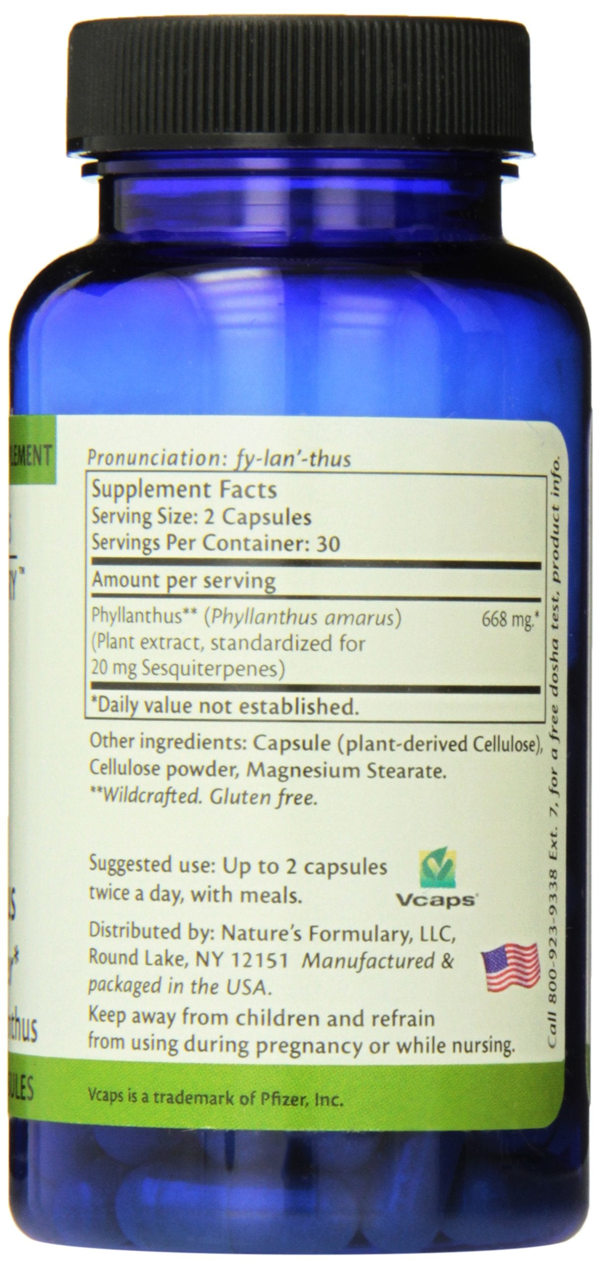 Nature's Formulary Phyllanthus Capsules 60