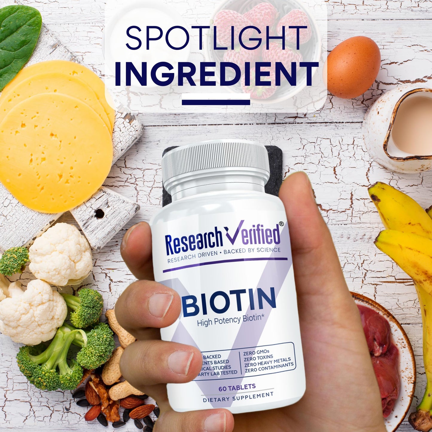 Research Verified Biotin – Pure Extra Strength Biotin 10000mcg – Hair Skin and Nails Vitamin 360 Tablets