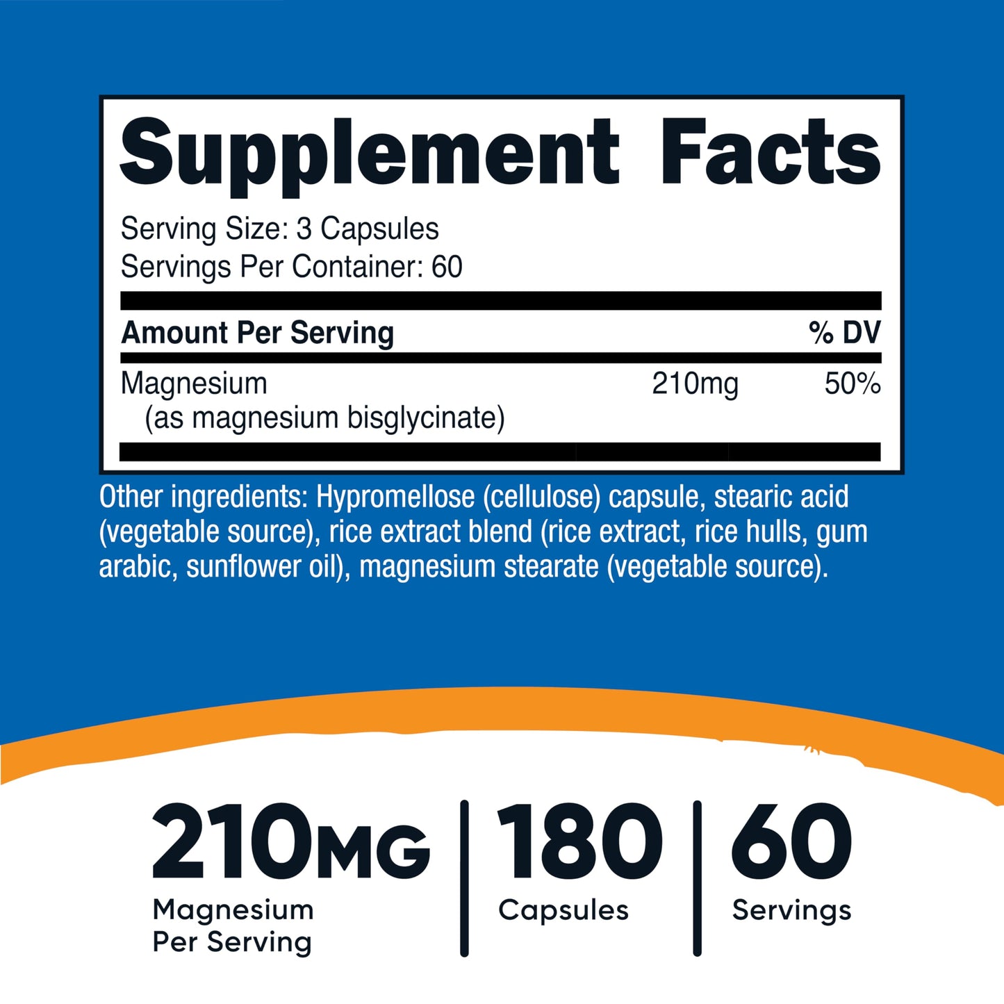 Nutricost Magnesium Glycinate Capsules 180 Capsules
