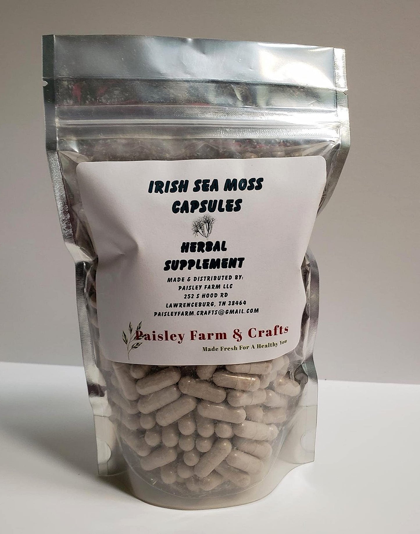Paisley Farm & Crafts Irish Sea Moss Powder Capsules, 300 Count