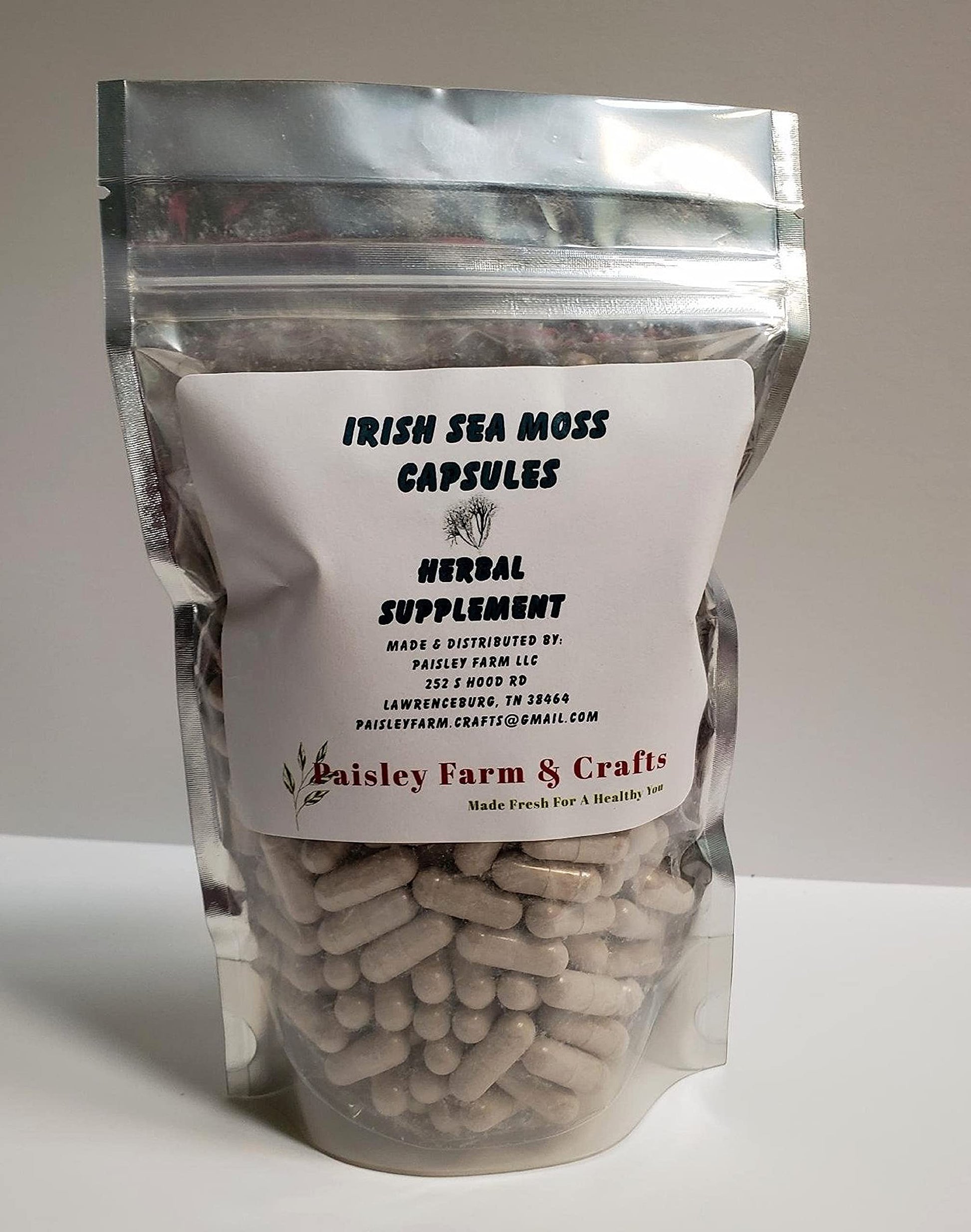 Paisley Farm & Crafts Irish Sea Moss Powder Capsules, 300 Count