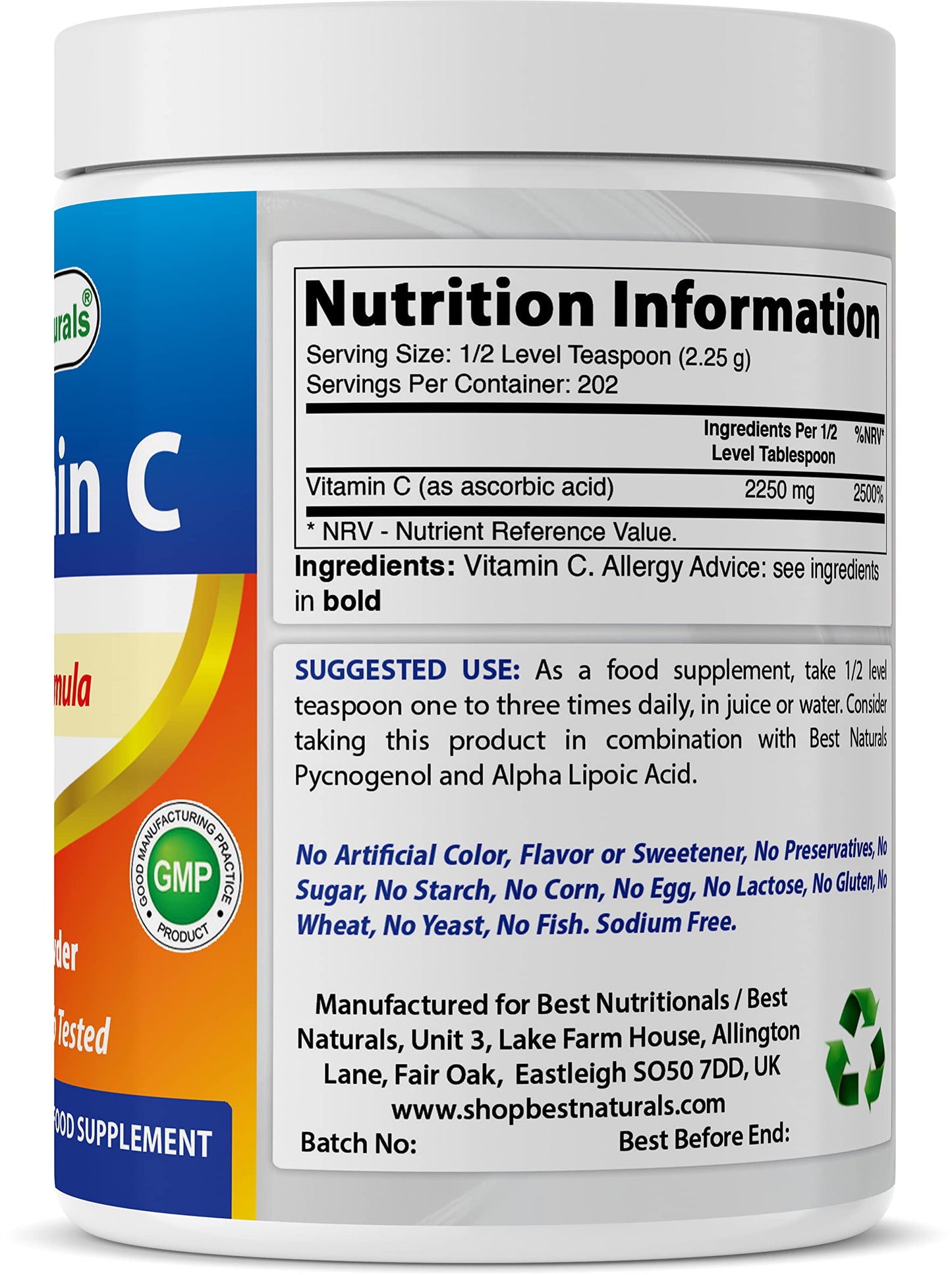 Best Naturals Vitamin C Powder 16 oz