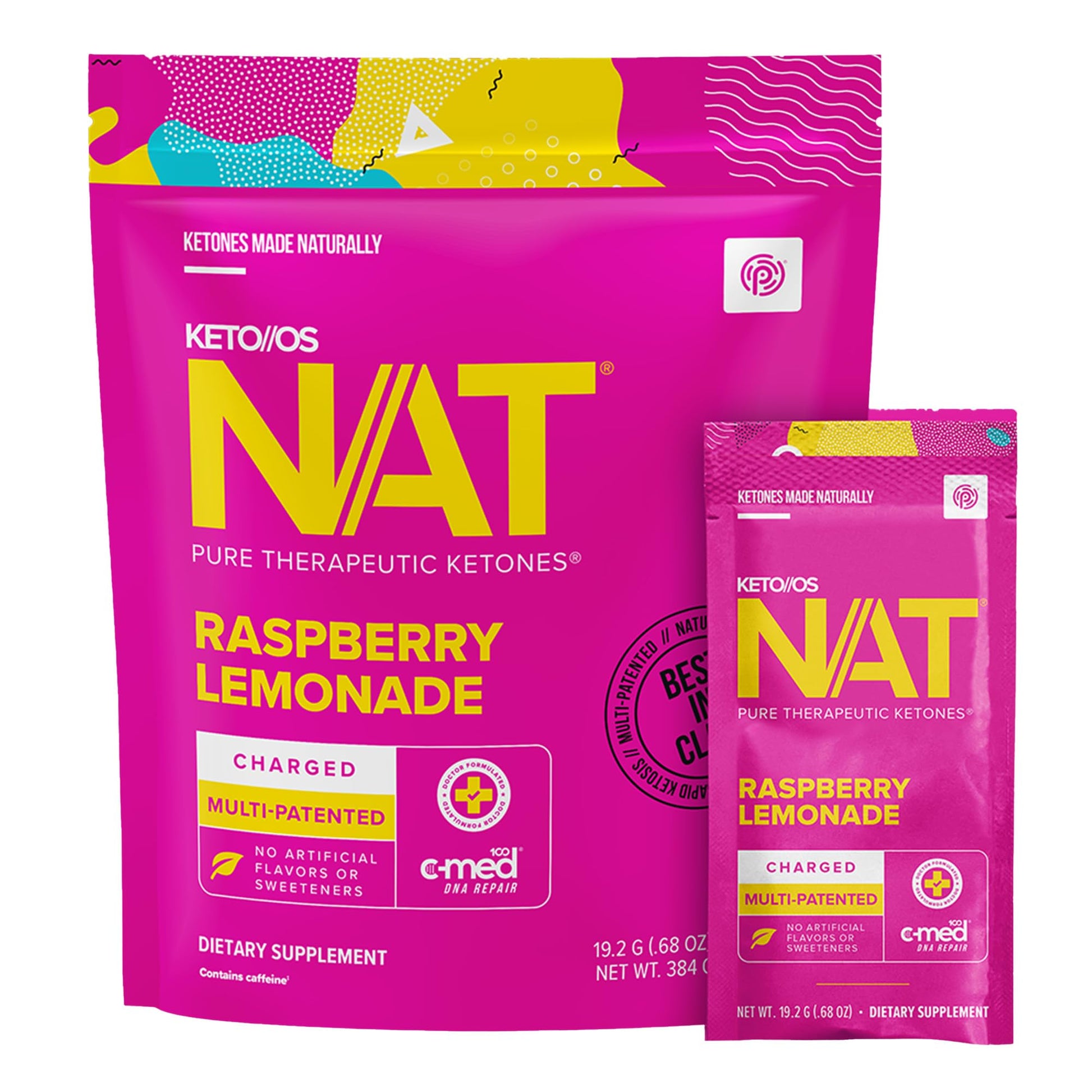 PRÜVIT Keto//OS NAT Raspberry Lemonade Charged Powder 13.5 Ounce