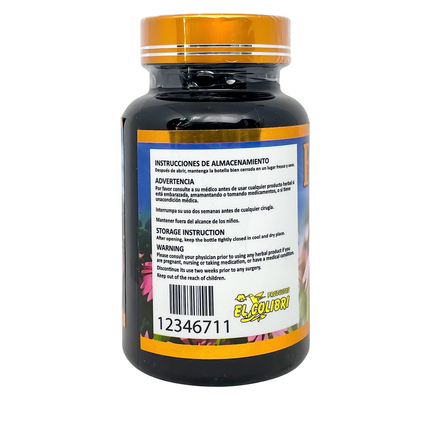 Productos El Colibri Echinacea Angustifolia Proprietary Blend 500mg Capsules, 90 Count