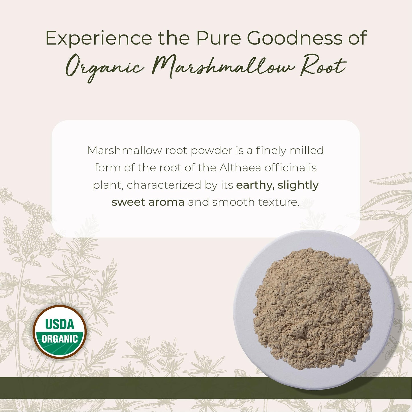 Starwest Botanicals Organic Marshmallow Root Powder, 16 Ounce