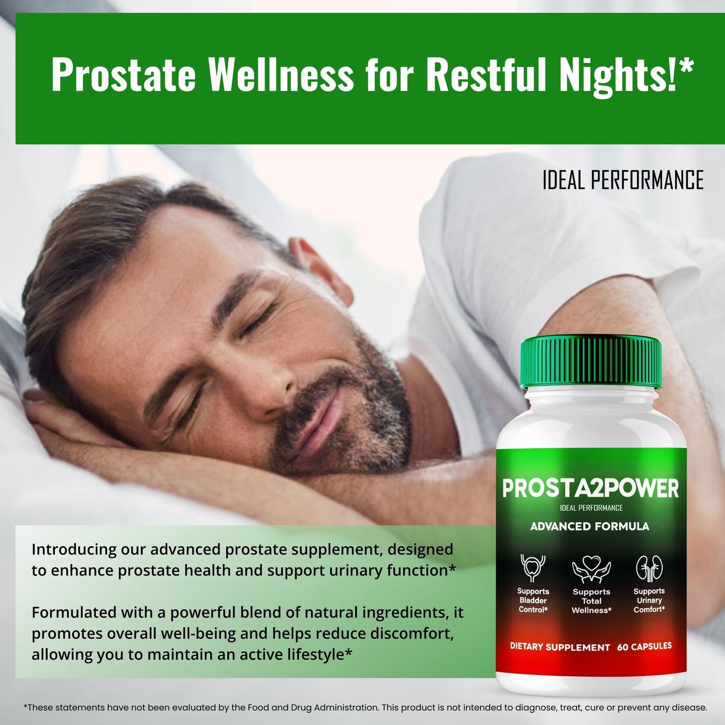 IDEAL PERFORMANCE Prosta2Power for Men Capsules 60 Count