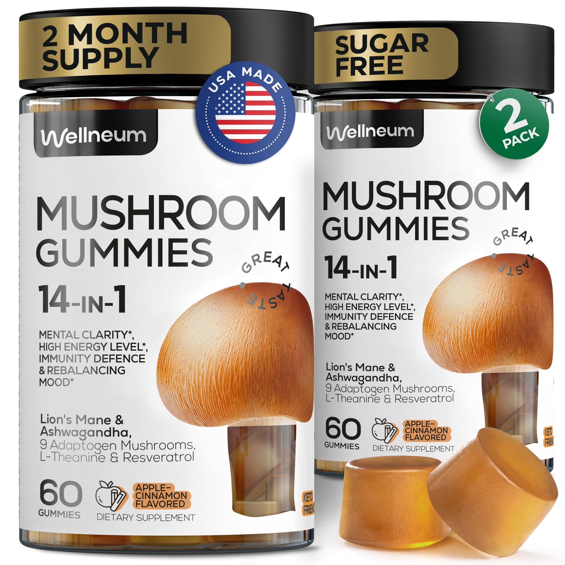 Wellneum Mushroom Gummies 120 Count