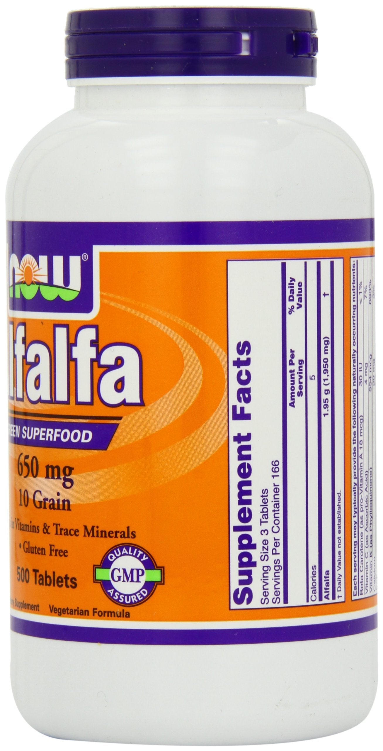 NOW Foods Alfalfa 650 mg Tablets 1000 Tablets