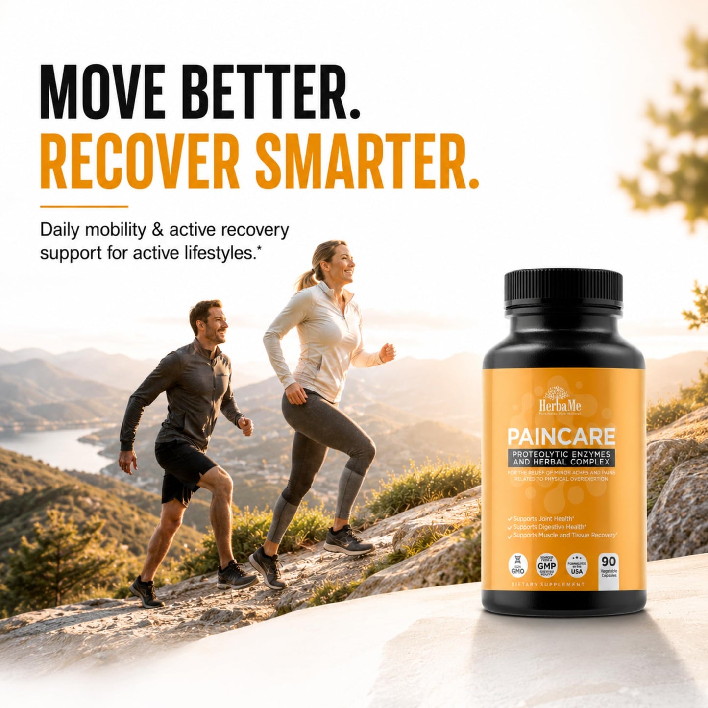 HerbaMe Proteolytic Enzymes with Serrapeptase for Joint & Mobility Support Capsule, 90 Count
