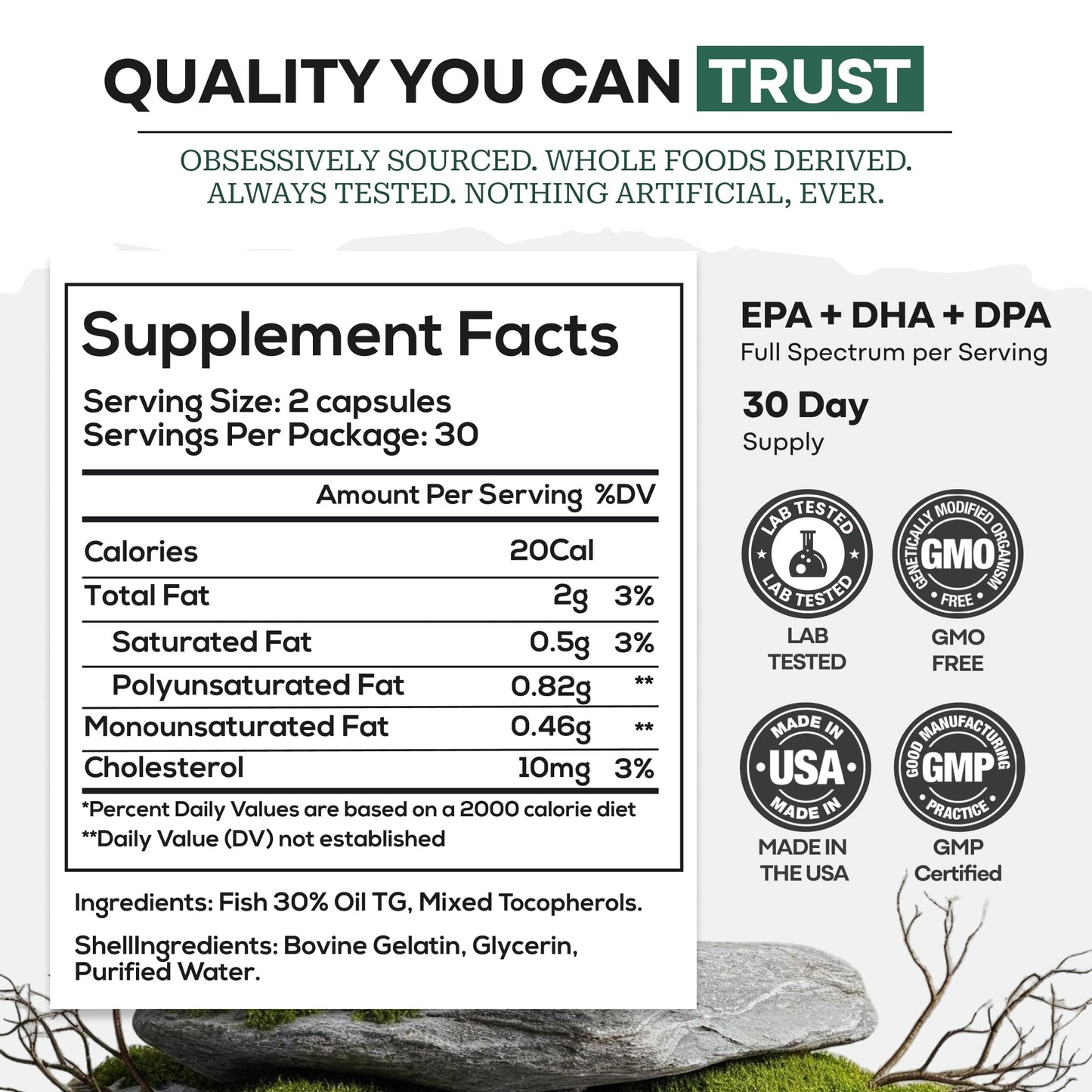 Wild Foods Fish Oil Omega-3 Supplements 60 Capsules