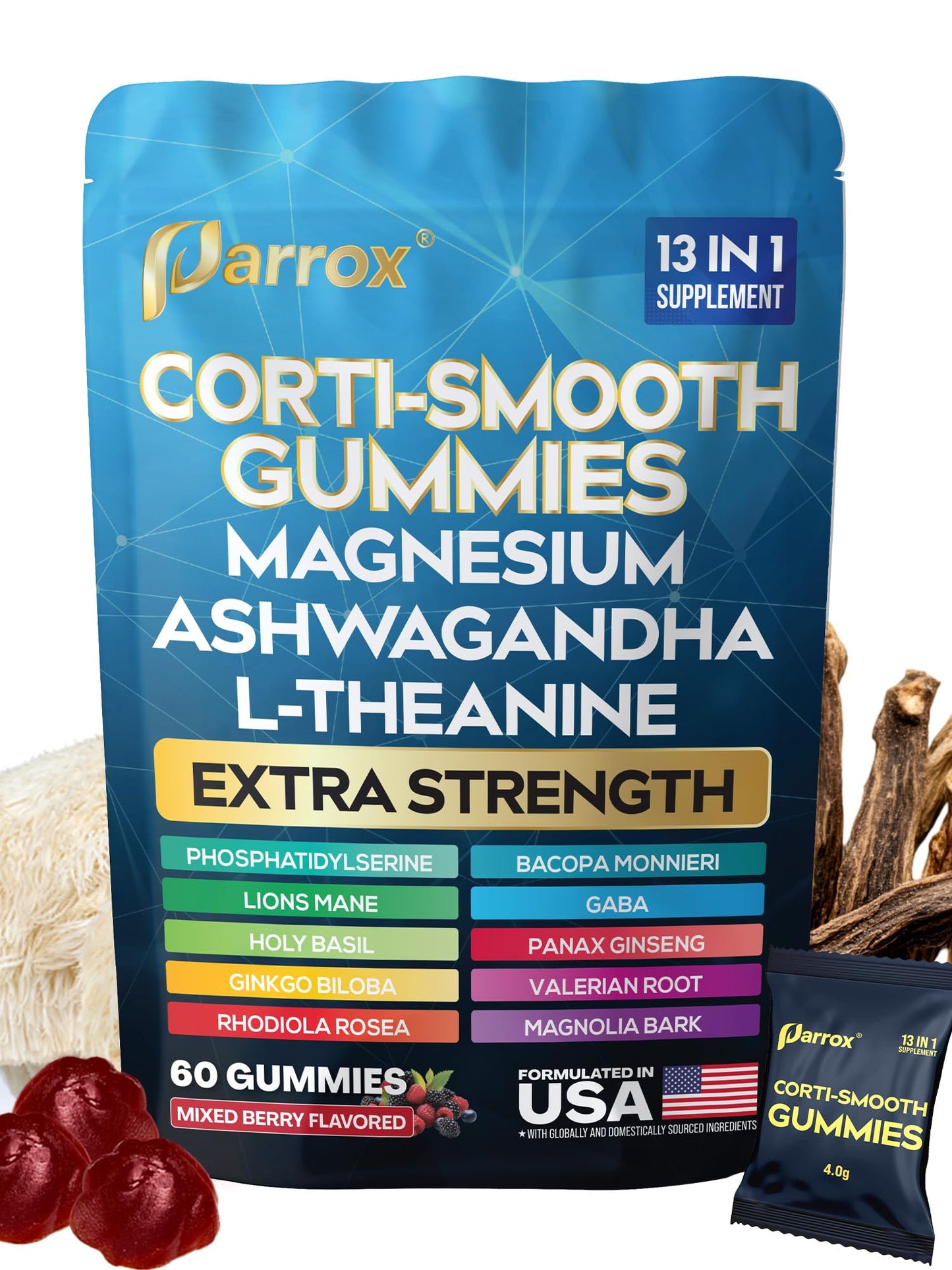 Parrox Corti-Smooth Cortisol Support Gummies, 60 Gummies