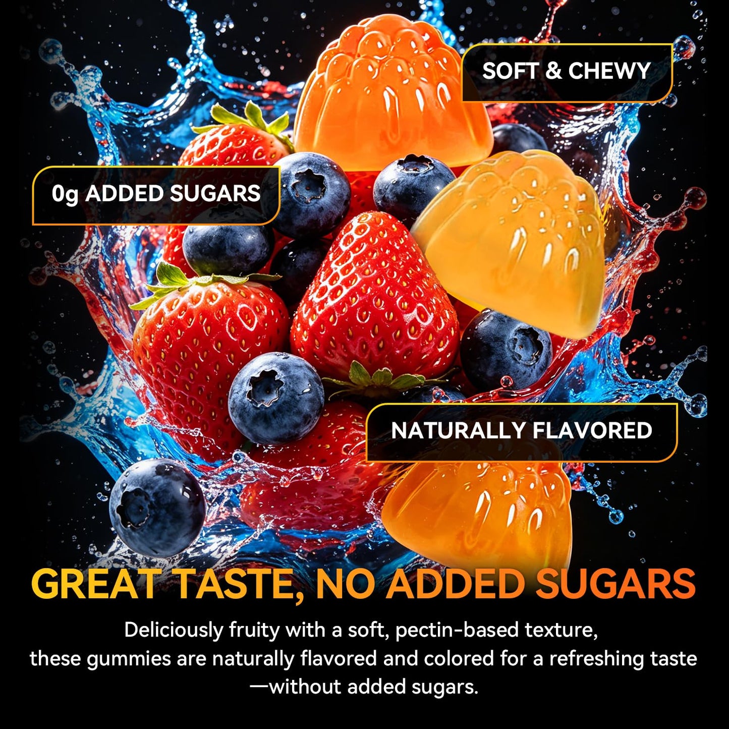 exdoo Creatine Monohydrate Gummies with Turmeric for Men and Women, Taurine Electrolyte for Strength, Energy & Muscle Support Pre-Workout, Sugar Free, 120 Gummies