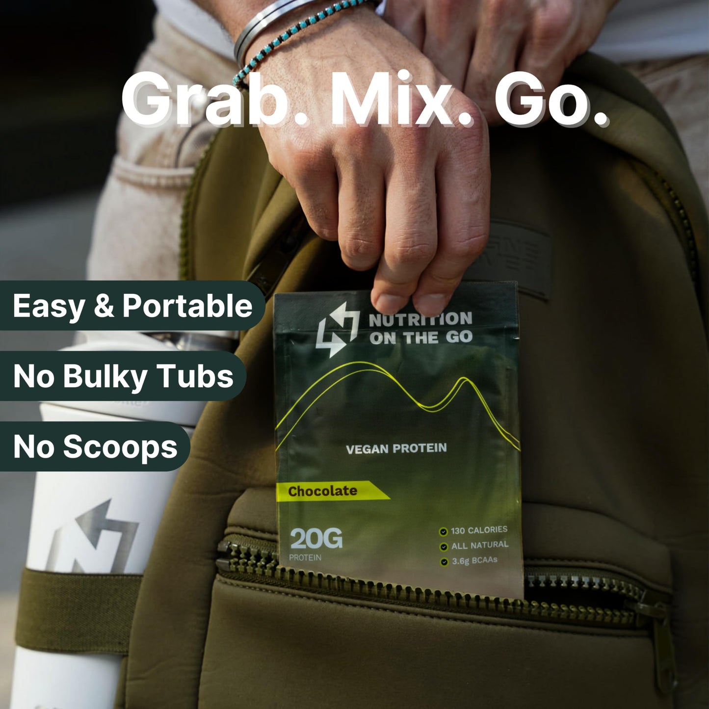 Nutrition On The Go 2-in-1 Vegan Protein + Creatine Travel Packets, 30 Packets