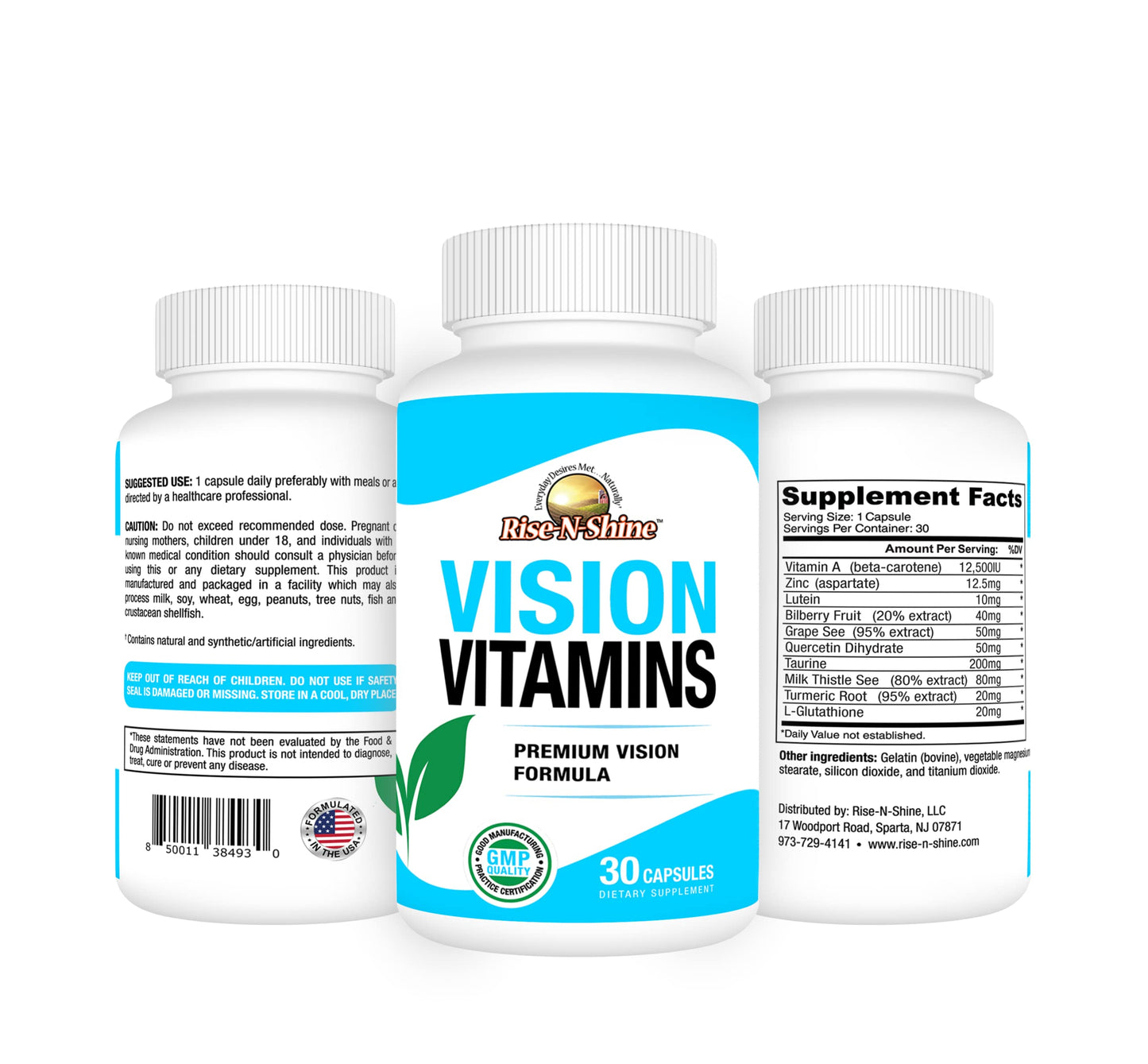 Rise-N-Shine Vision Vitamins Formula Capsules, 30 Count