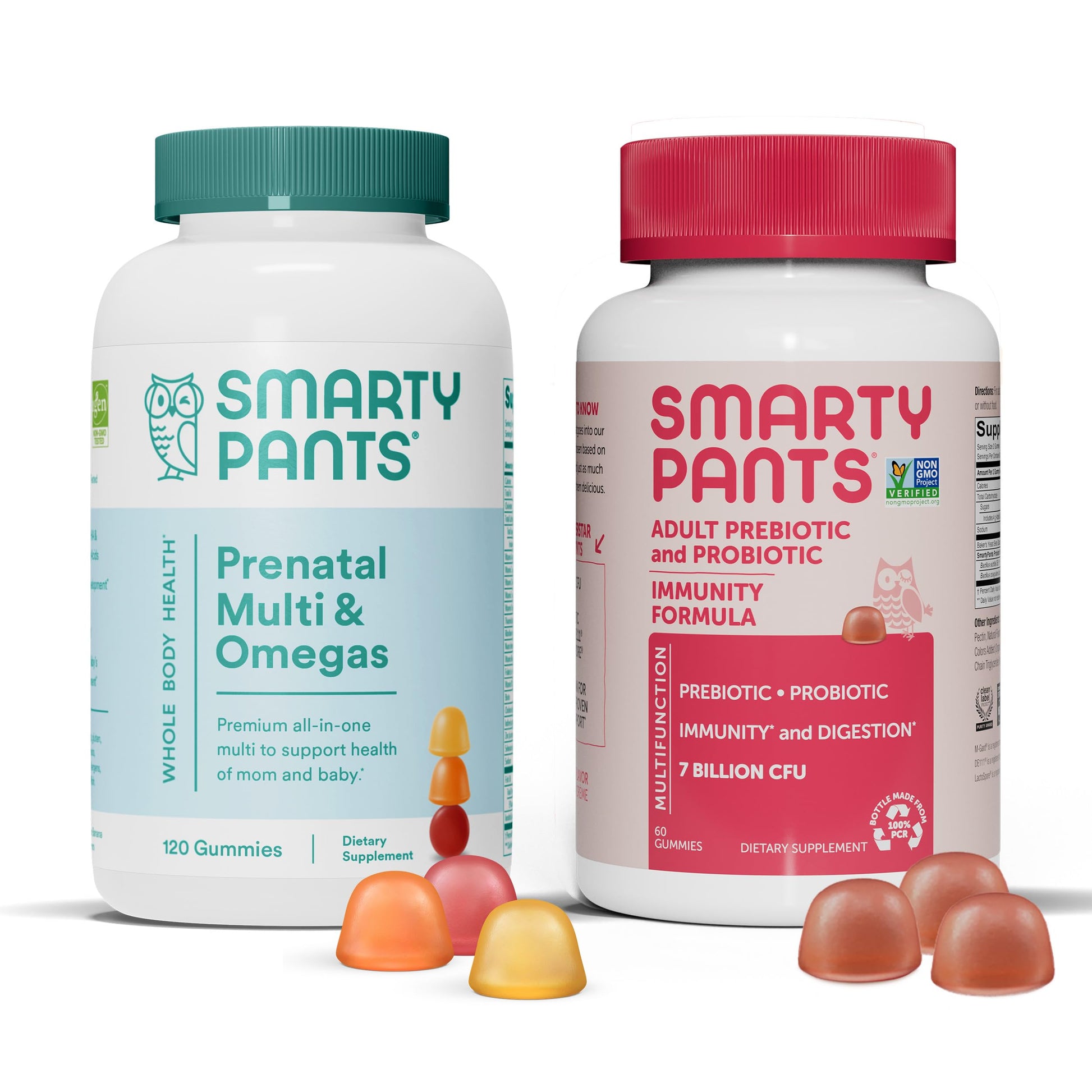 SmartyPants Prenatal Multivitamins and Probiotic Immunity Bundle Gummies 180 Count