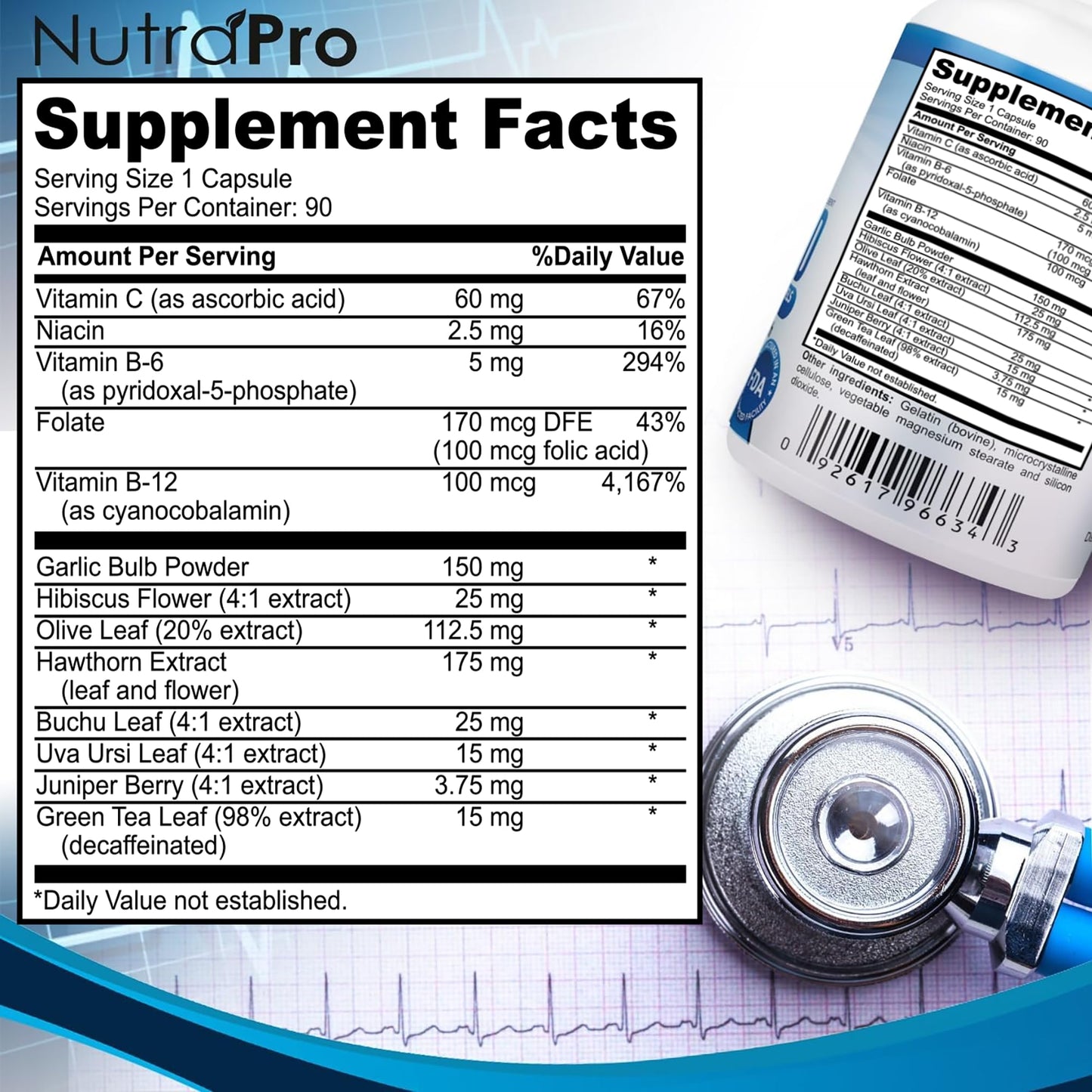 NutraPro Blood Pressure Supplements Capsules 90 Count