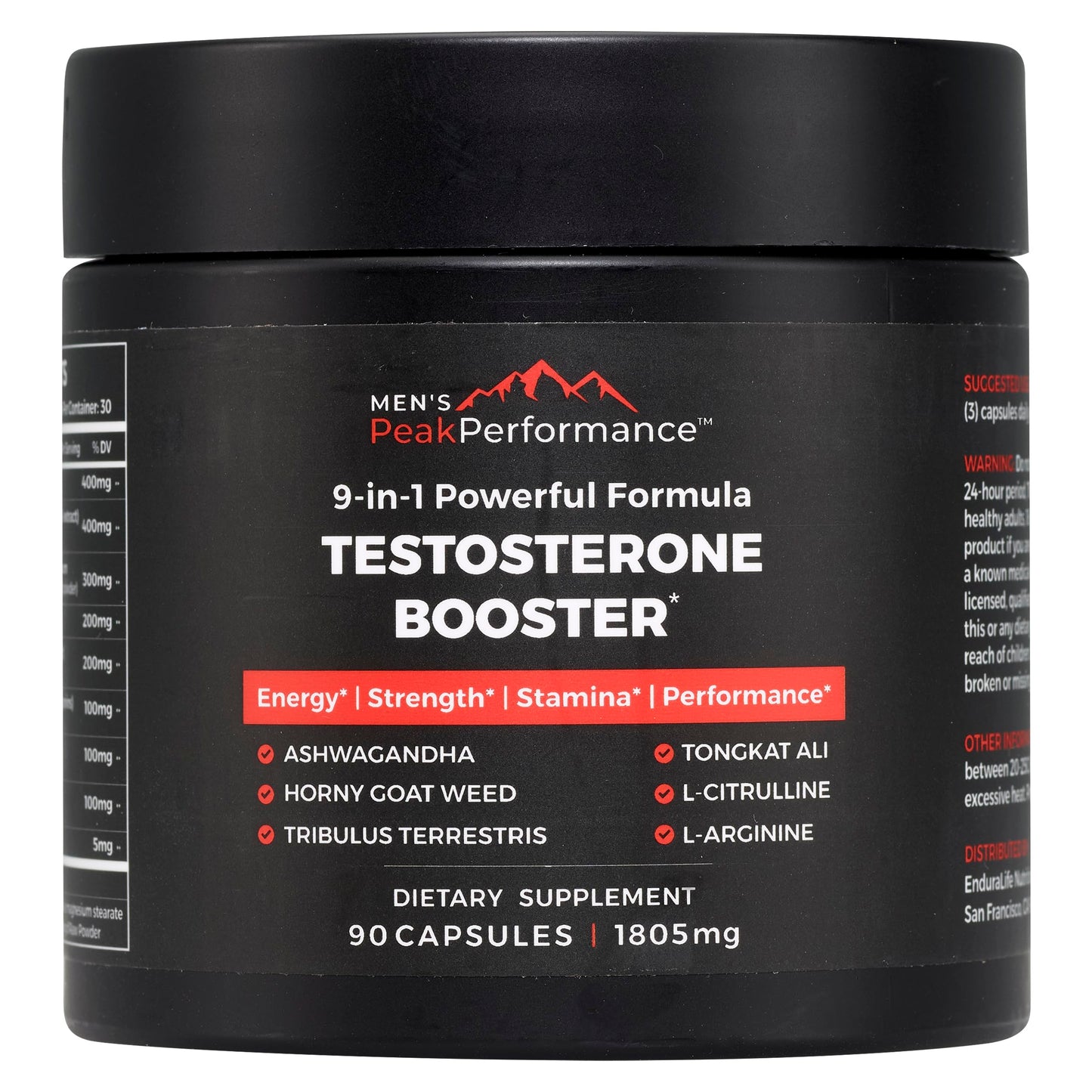 MEN'S PeakPerformance Testosterone Booster Supplement for Men 90 Capsules