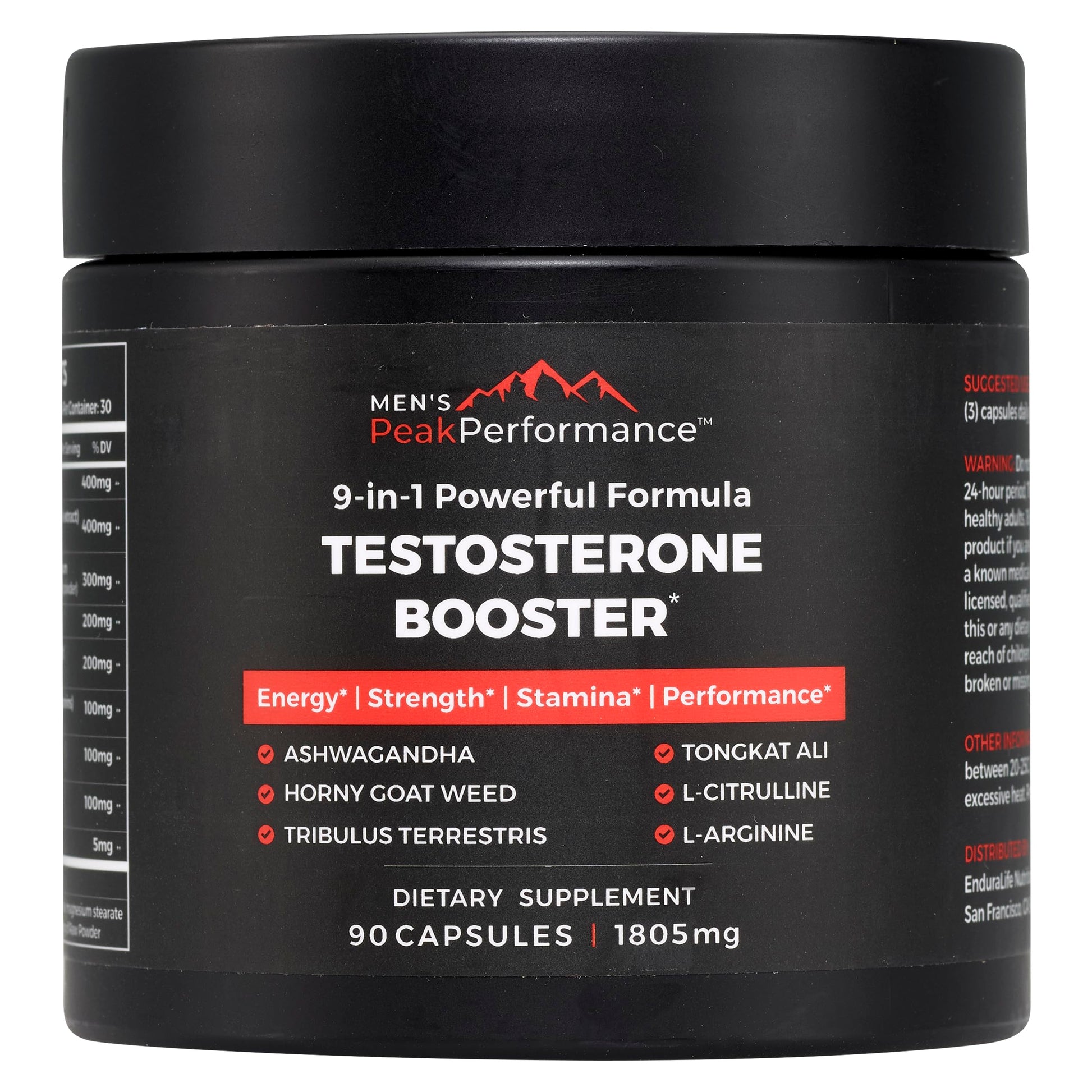 MEN'S PeakPerformance Testosterone Booster Supplement for Men 90 Capsules
