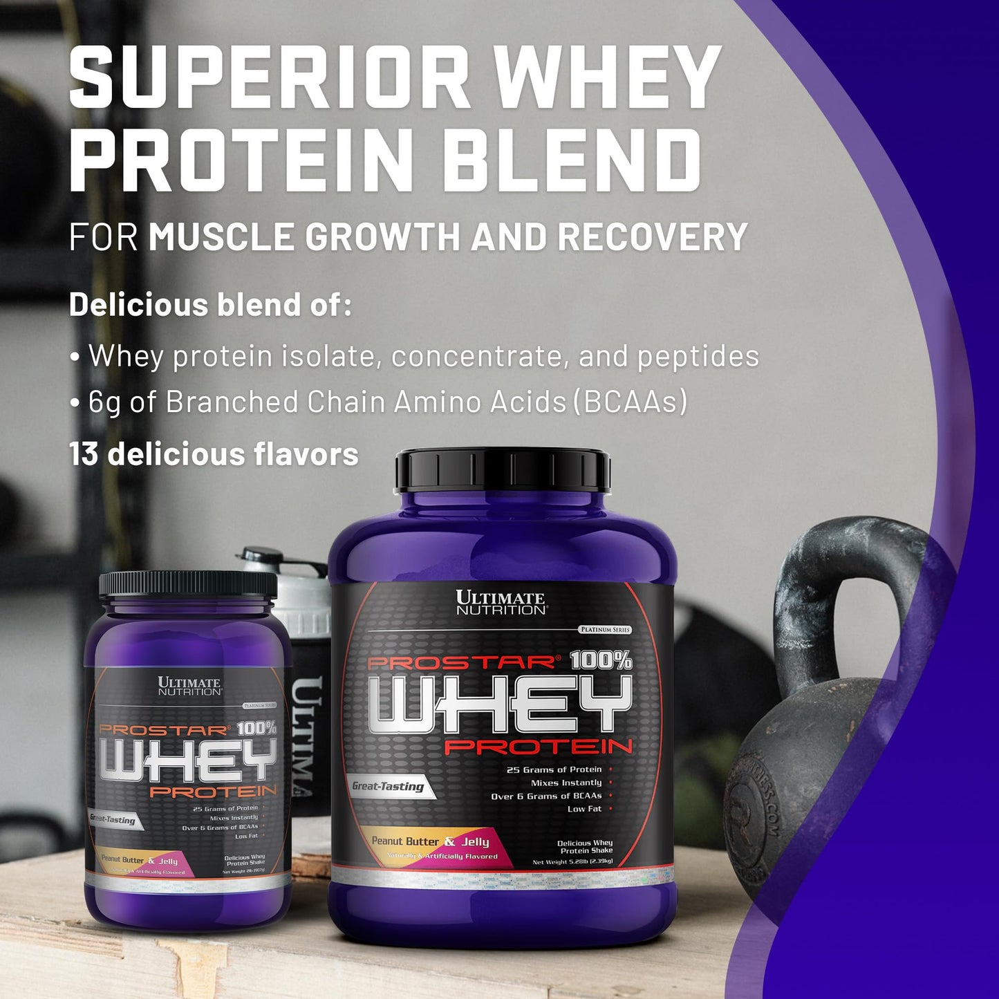 Ultimate Nutrition Prostar Whey Protein Isolate PB&J Powder 32 Servings