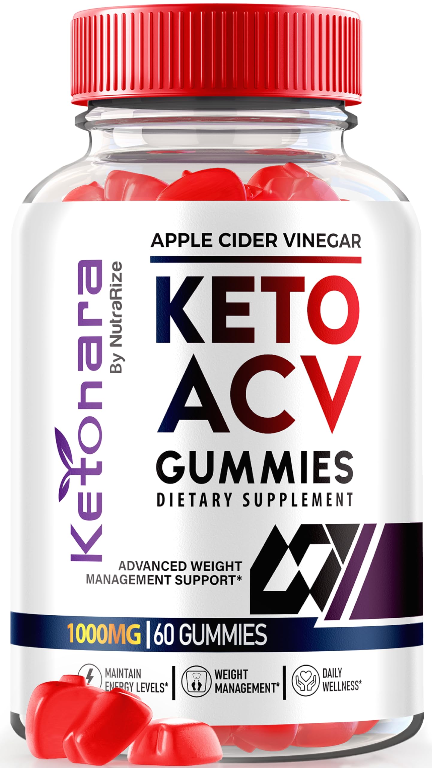 NutraRize Ketonara Keto ACV Gummies, 60 Gummies