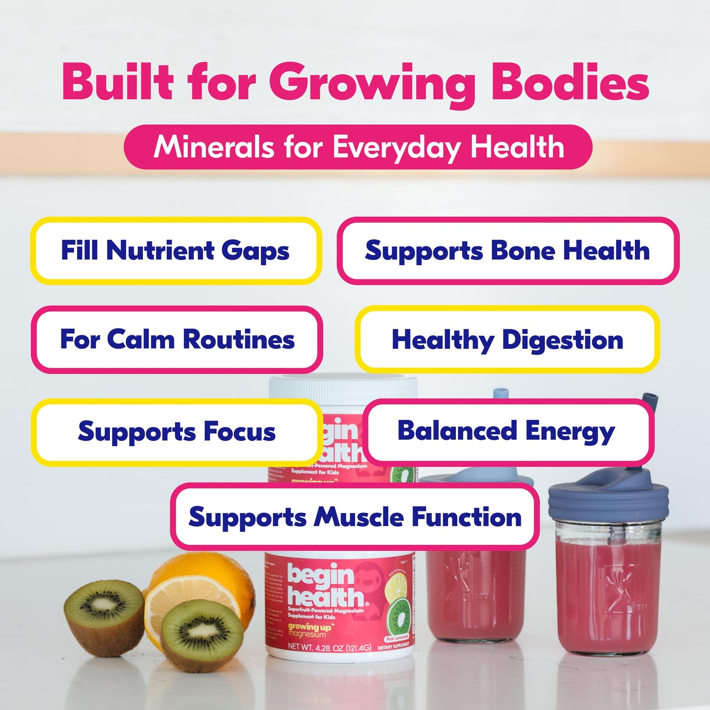 Begin Health Daily Growing Up Magnesium Drink for Kids Powder, 8.57 oz