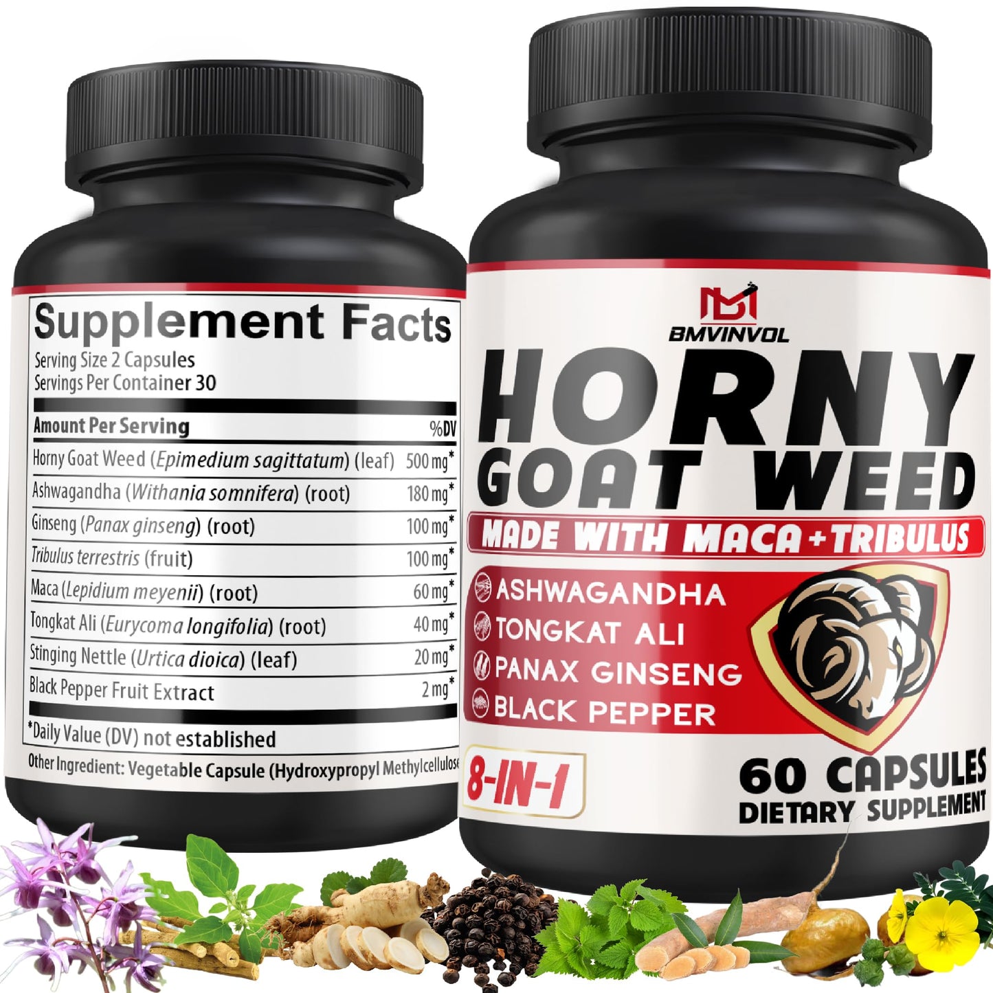 BMVINVOL Horny Goat Weed Capsules 60 Count