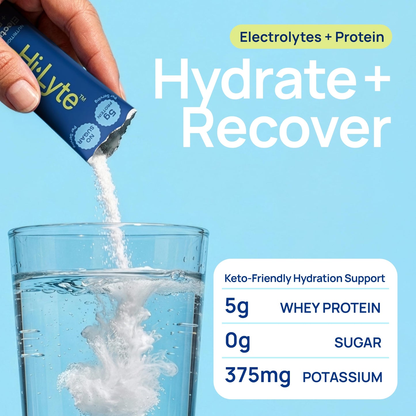 Hi-Lyte Electrolytes + Protein Quick Sticks Raspberry Lemon Powder 5.08 oz