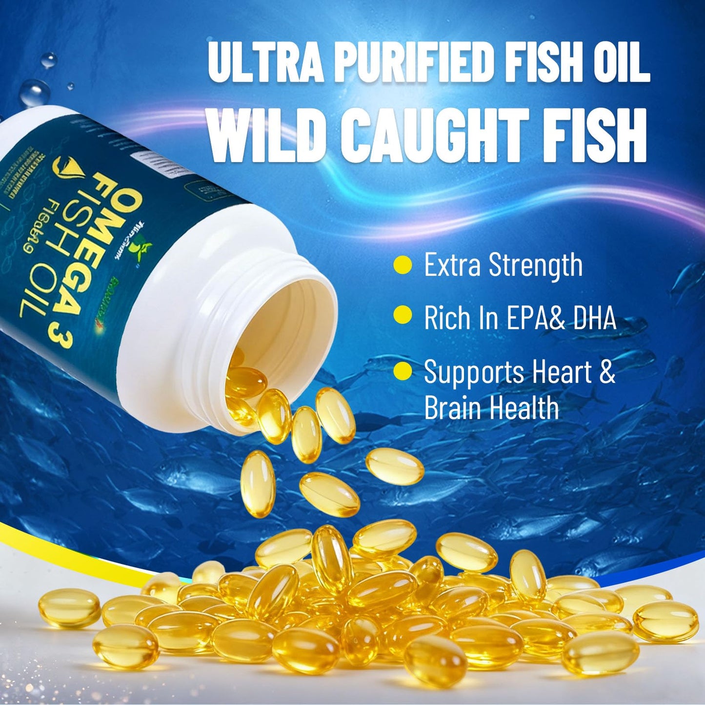 Wins Town Omega 3 Fish Oil Softgels, 100 Softgels
