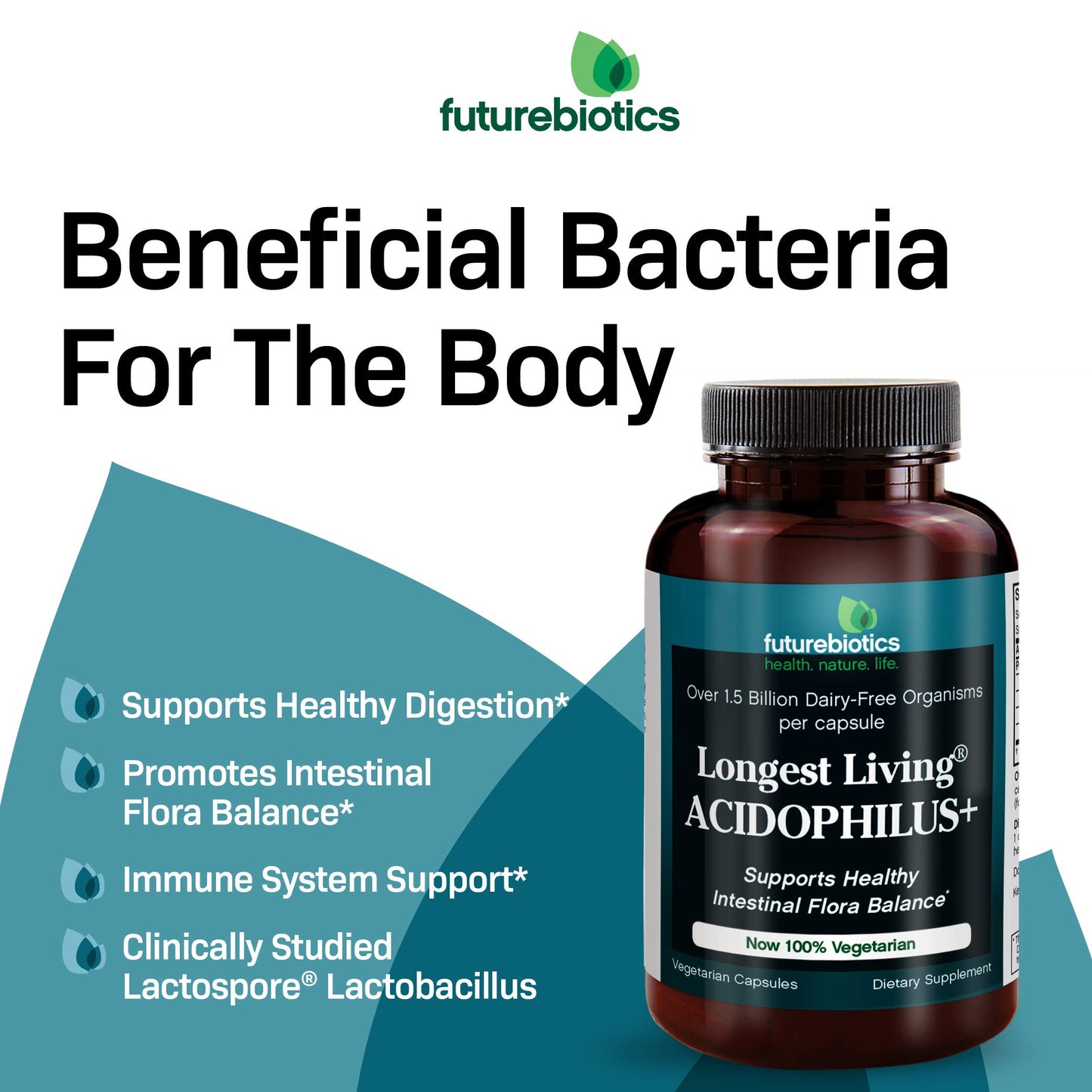 Futurebiotics Longest Living Acidophilus+ 100 Capsules